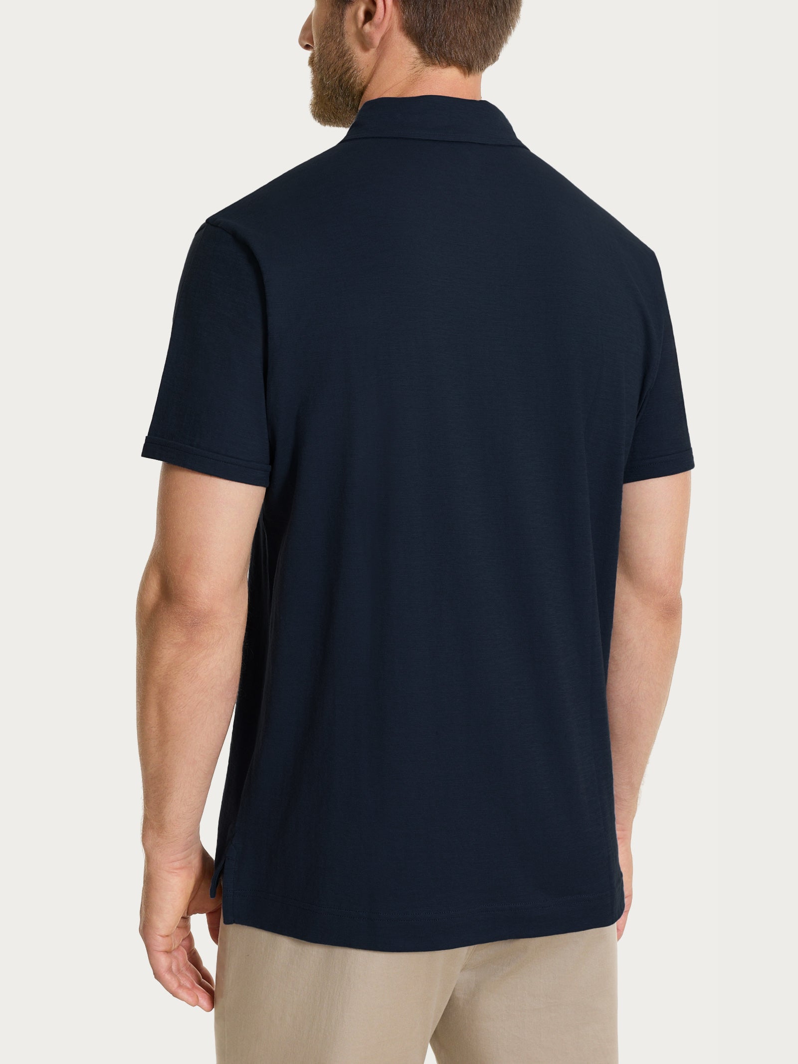 Ragno Polo Uomo Cotone Slub Jersey Blu tinta unita