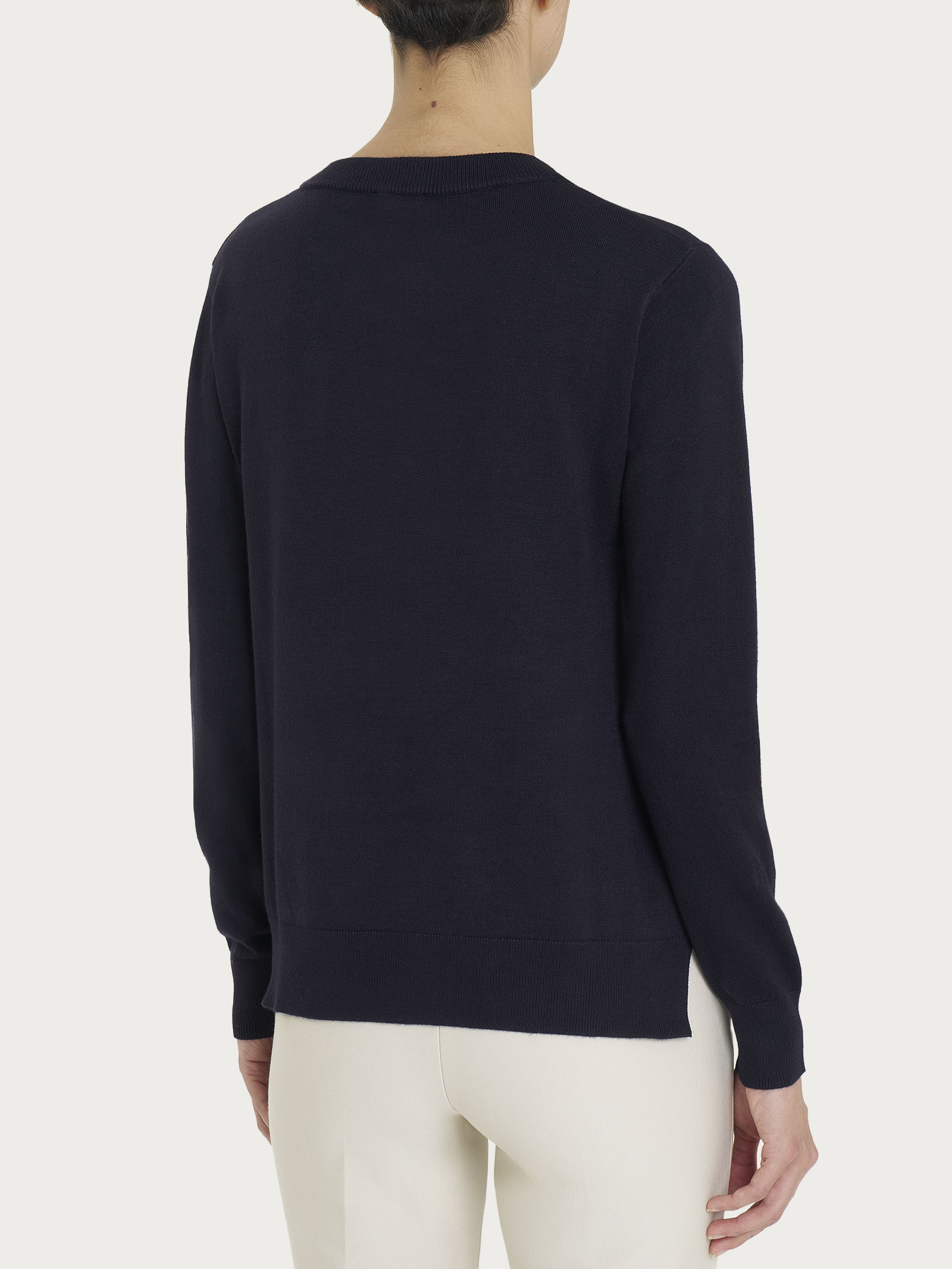 Ragno Four Seasons maglia girocollo Bleu viscosa