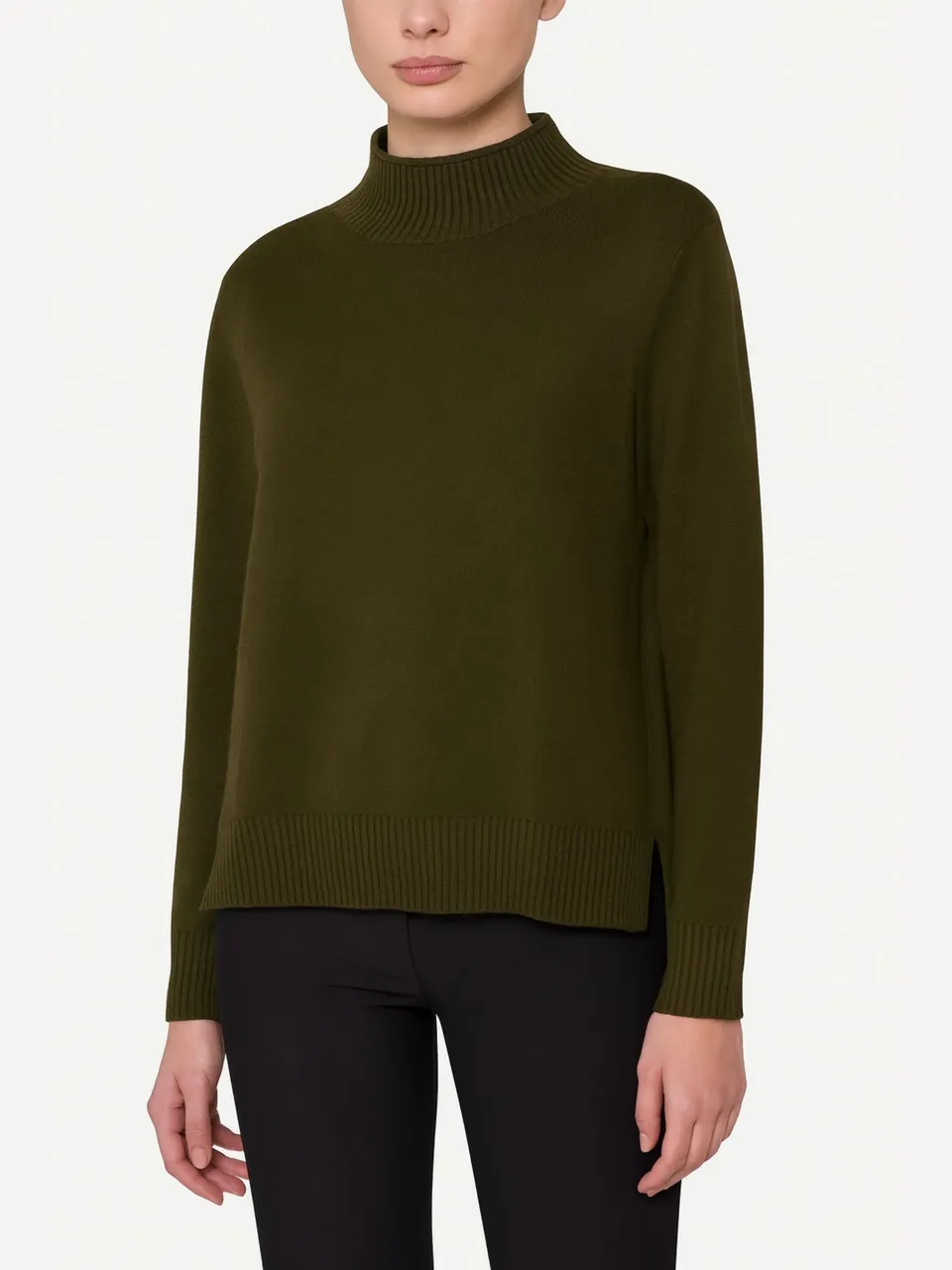 Ragno Super Soft lupetto Dark Olive morbido boxy