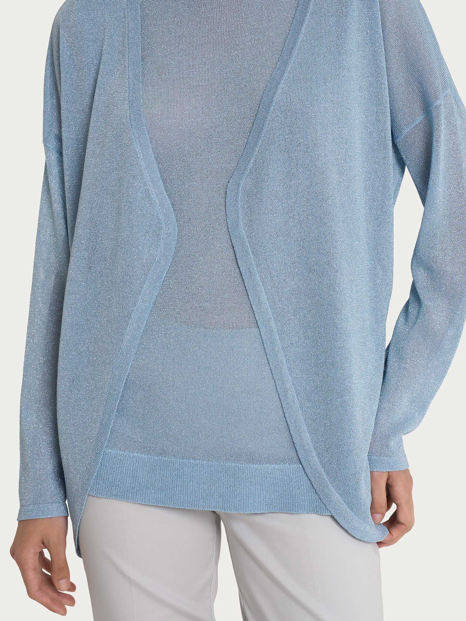Ragno Crêpe Lurex Cardigan Aperto Lungo Skyway luminoso