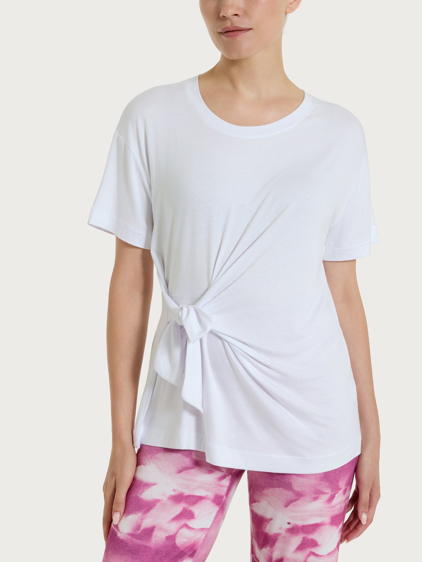 Ragno Viscosa Summer maglietta nodo manica corta bianco
