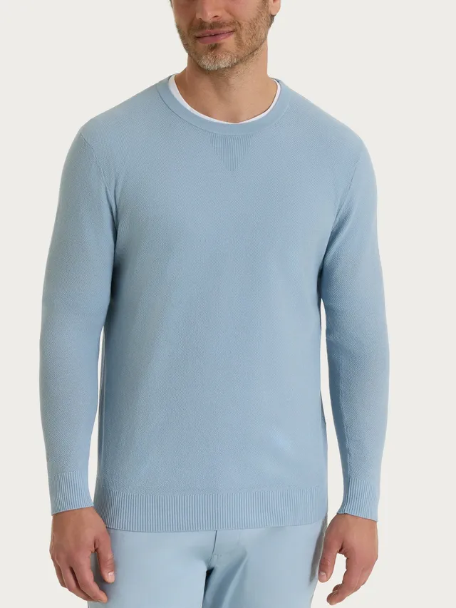 Ragno Maglia Girocollo Piquet Puro Cotone Dusty Blue