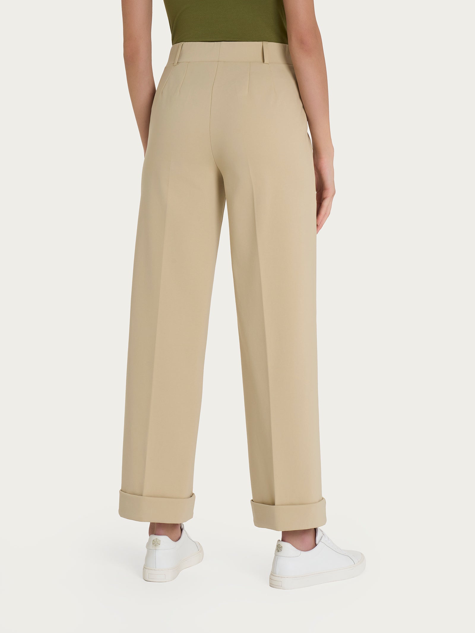 Ragno Compact Light pantalone ampio Irish Cream con tasche