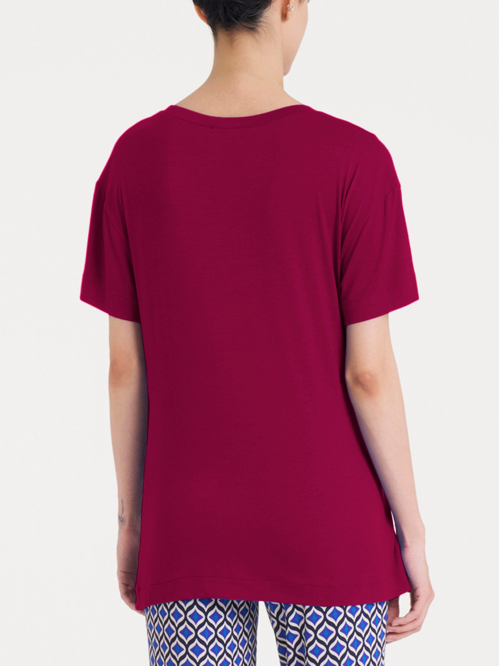 Ragno Viscosa Summer Maxi T-shirt Nodo Manica Corta Rhododendron