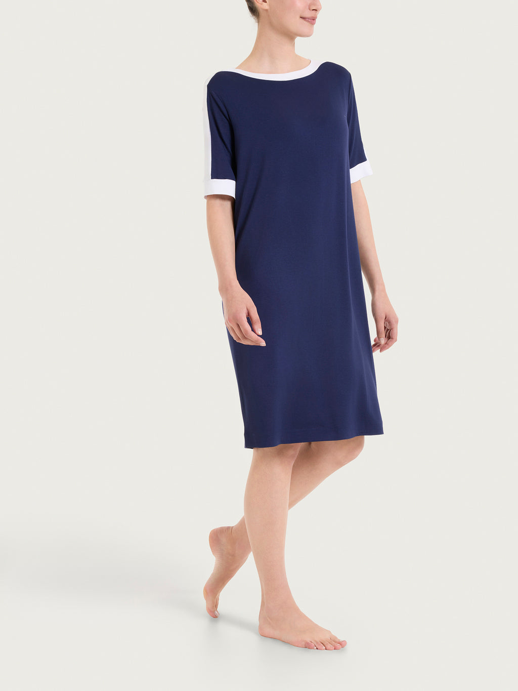 Ragno Viscose Summer vestito girocollo Copiativo manica 3/4