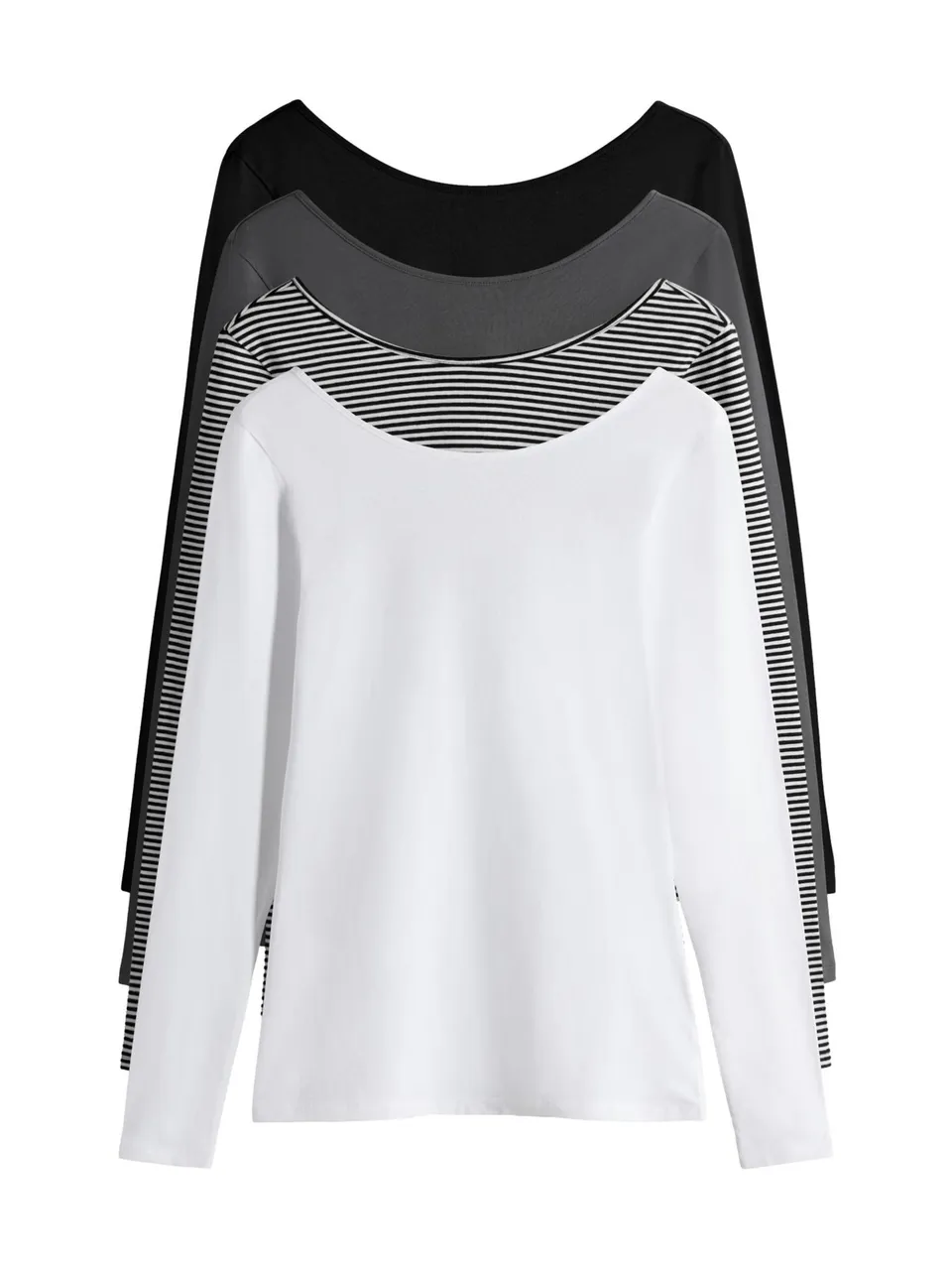 Next The Set maglietta manica lunga donna pack 4 scollo