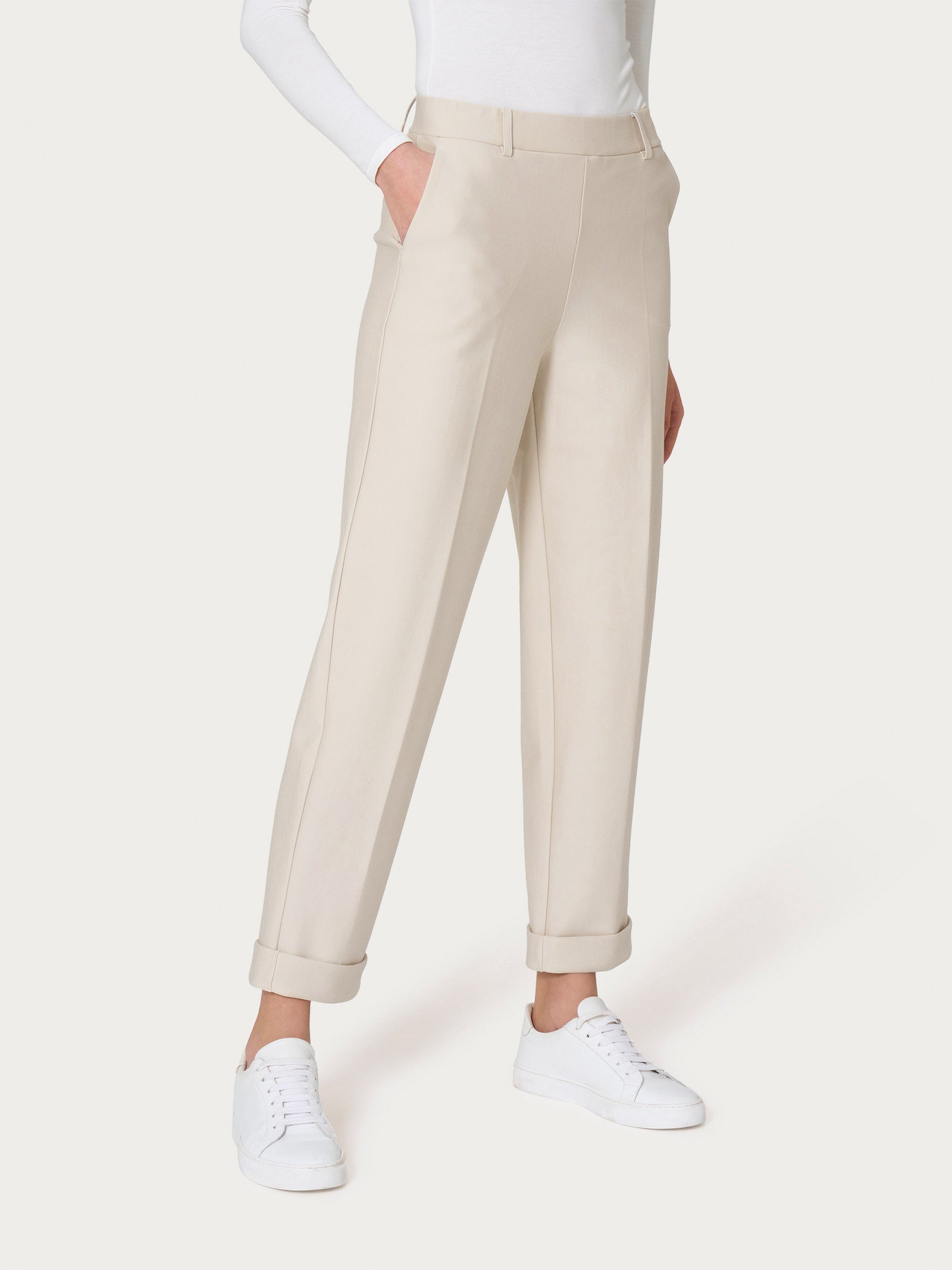 Ragno Compact Light pantalone carota Champignon tasche