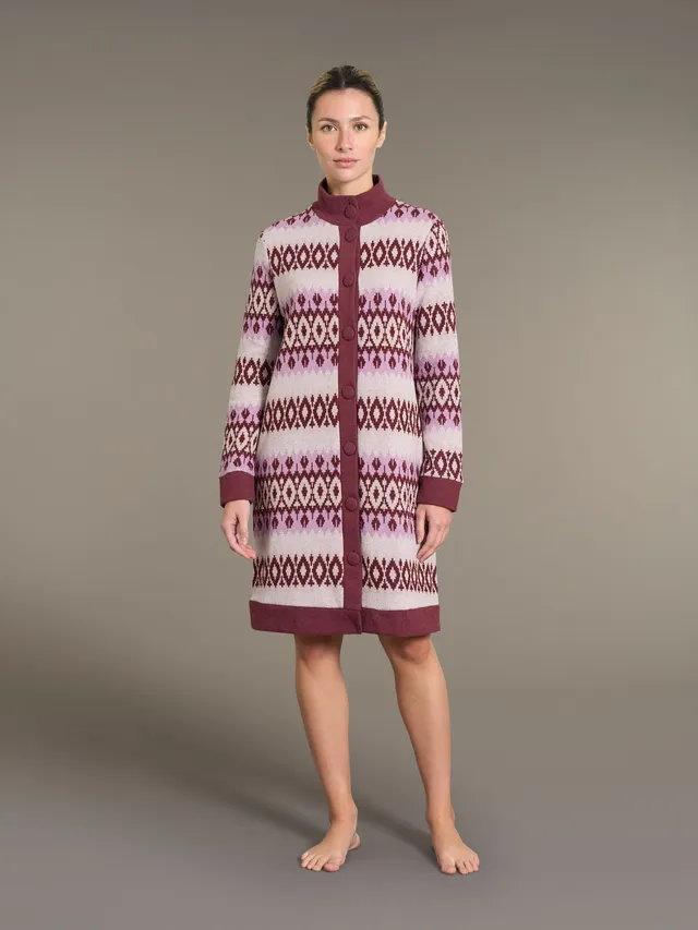 Ragno Cotton Eco Pile Vestaglia Corta Fantasia Viola