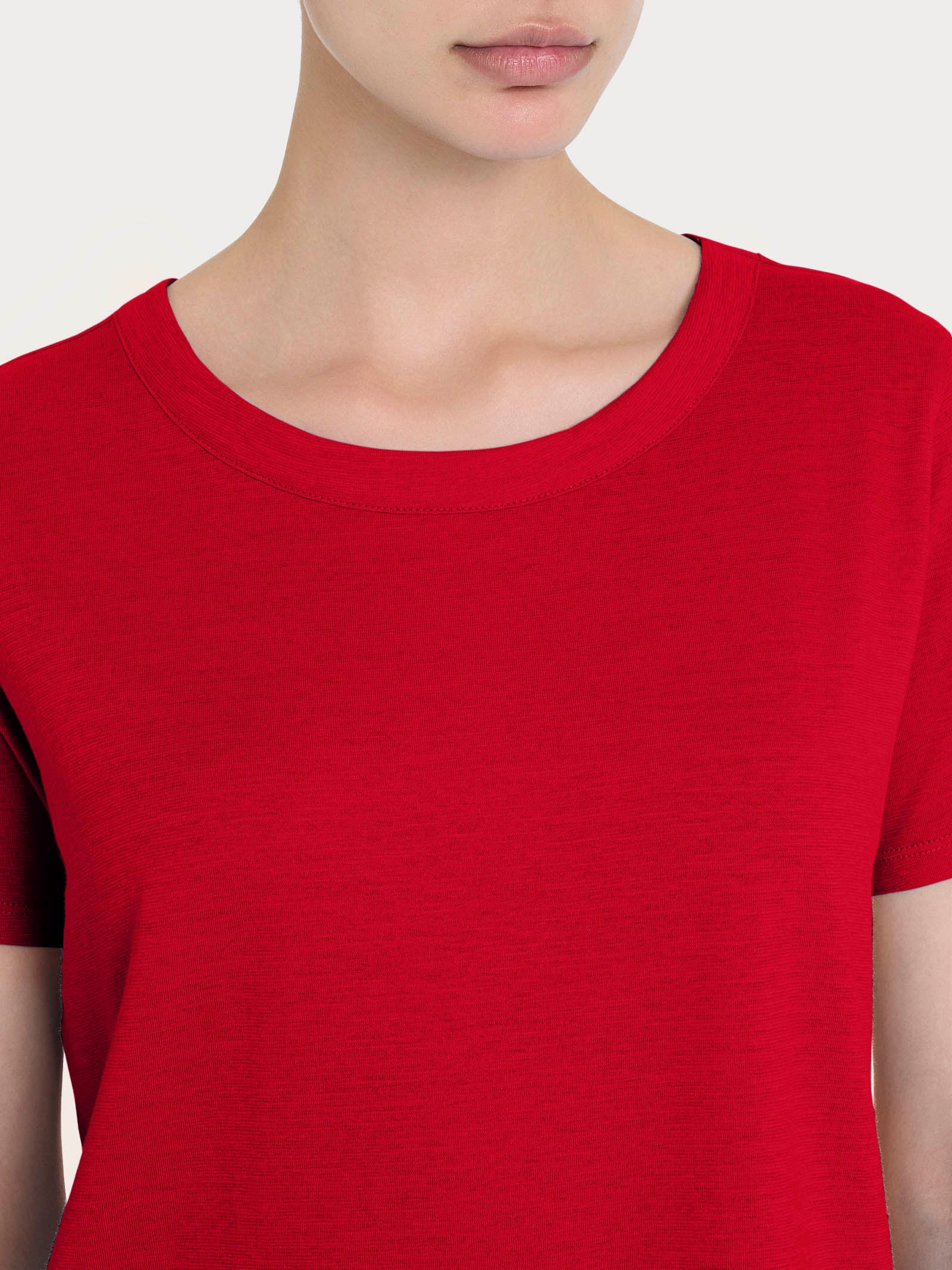 Ragno Jersey Cotone T-shirt Girocollo Salsa Puro Cotone