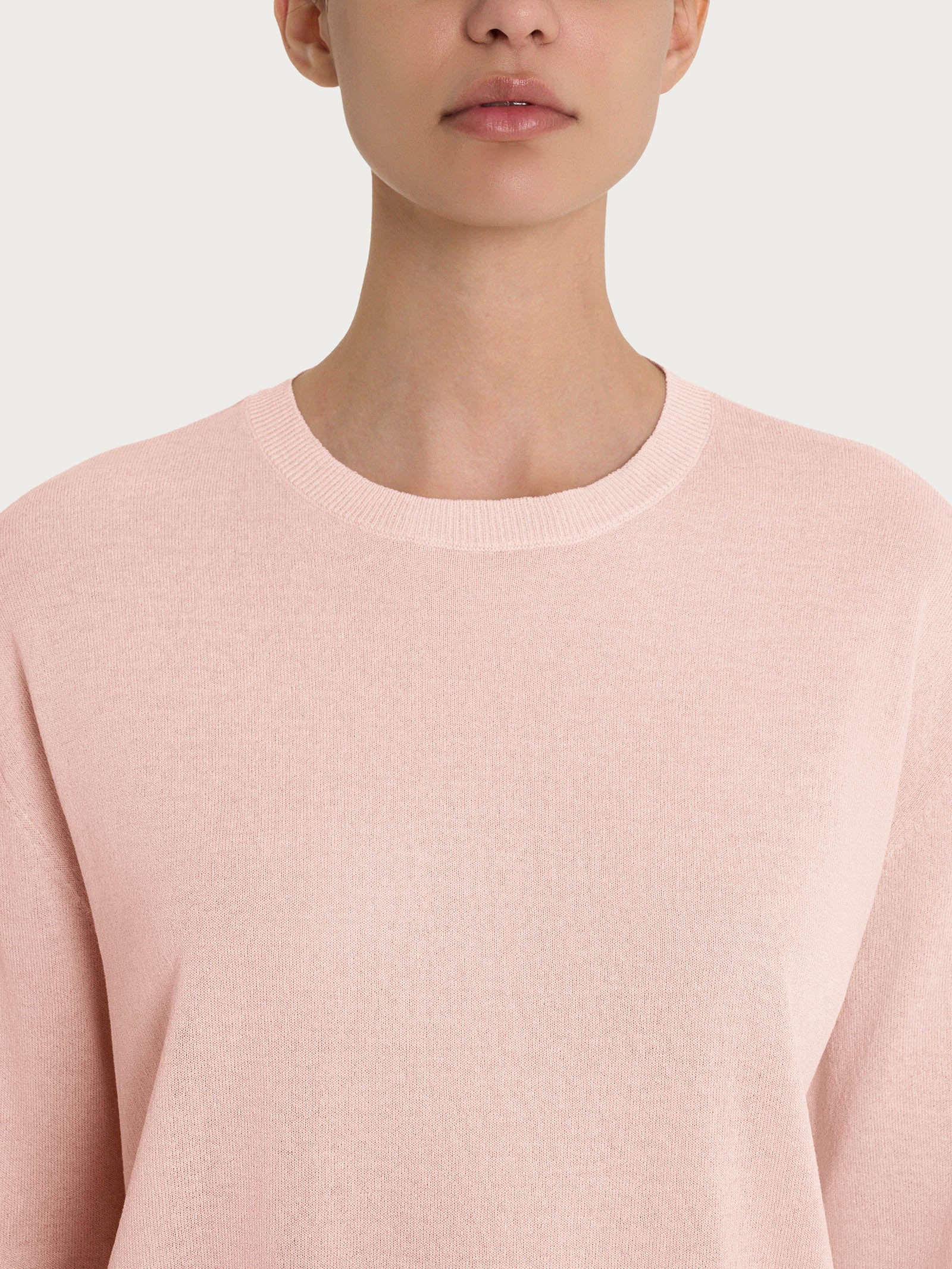 Ragno maglia girocollo manica 3/4 crepe Cameo Rose