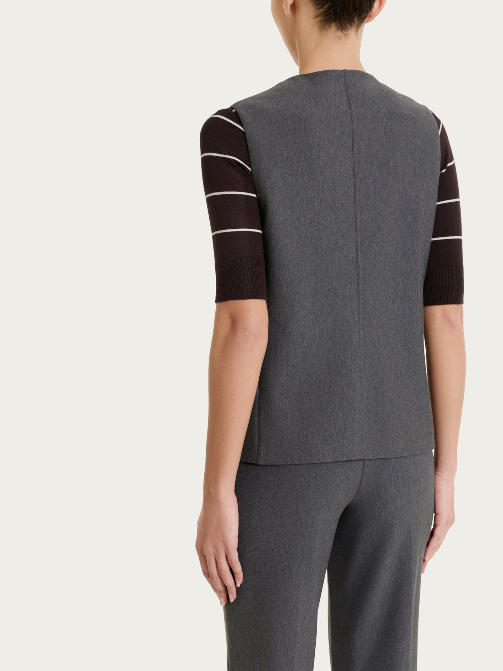 Ragno Compact Gilet con quattro bottoni nero Ardesia Mel. caldo