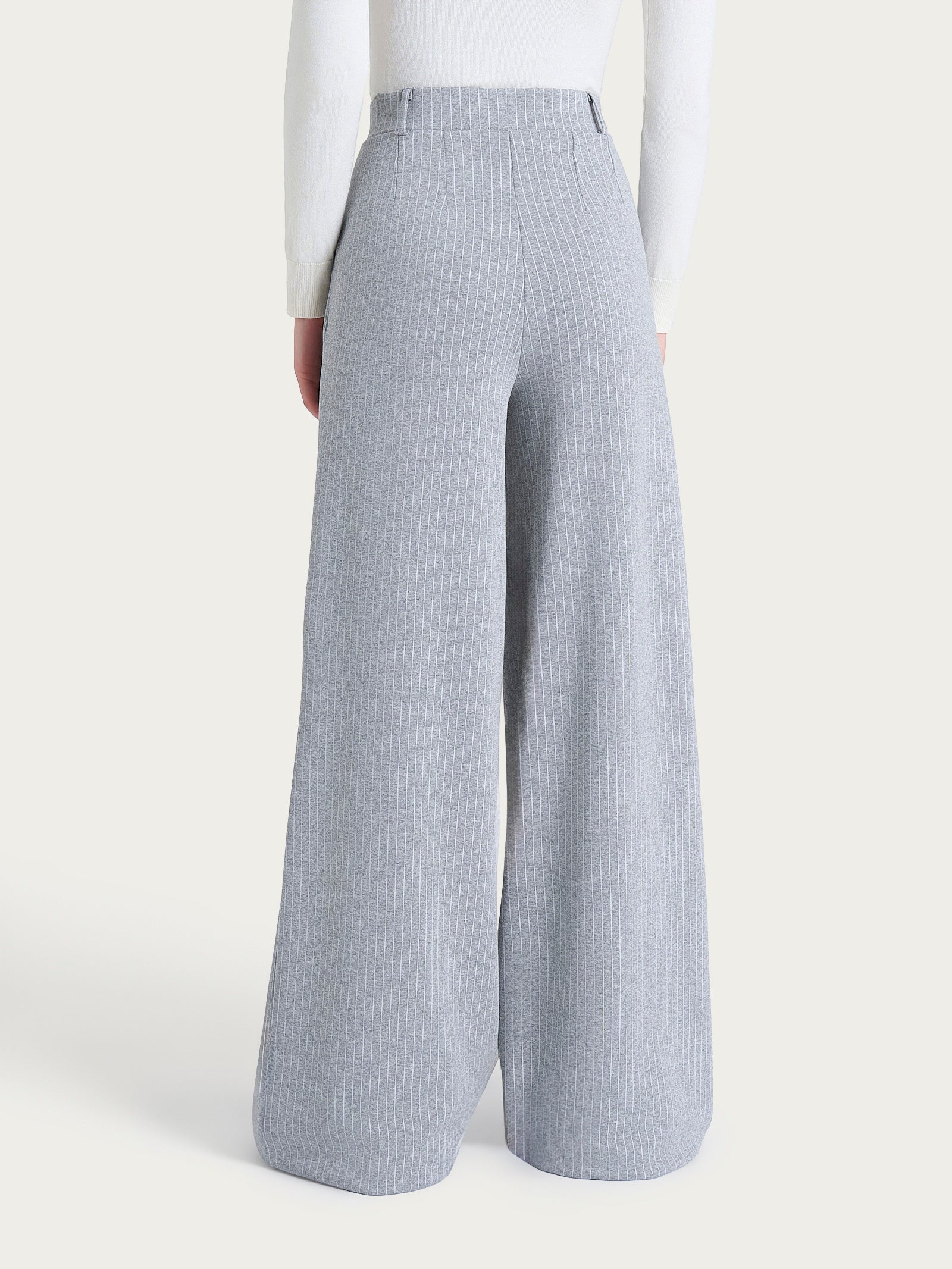 Ragno Compact Palazzo pantalone gessato Fant.Grigio Mel largo