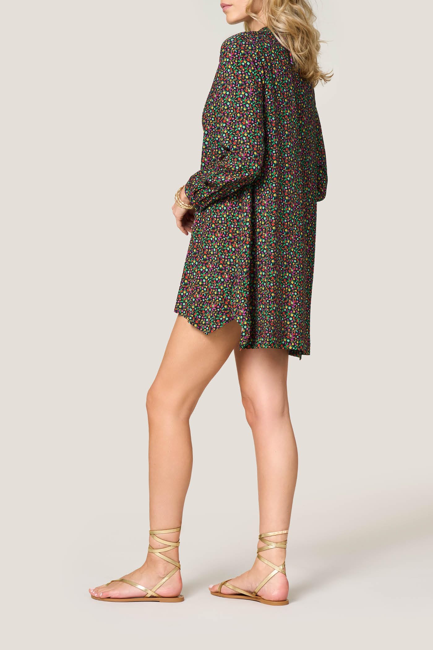 Goldenpoint Wonderland camicia copricostume viscosa floreale