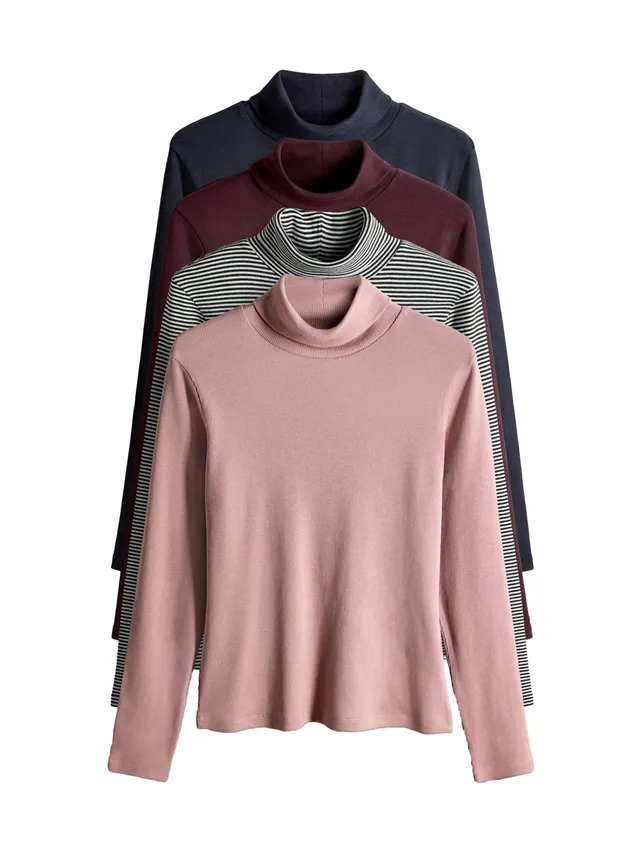 The Set maglie donna coste collo alto maniche lunghe 4pz