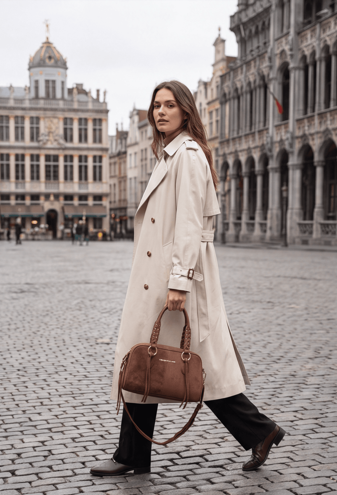 Maria Grazia Severi 9136 borsa bowling scamosciata manici intrecciati