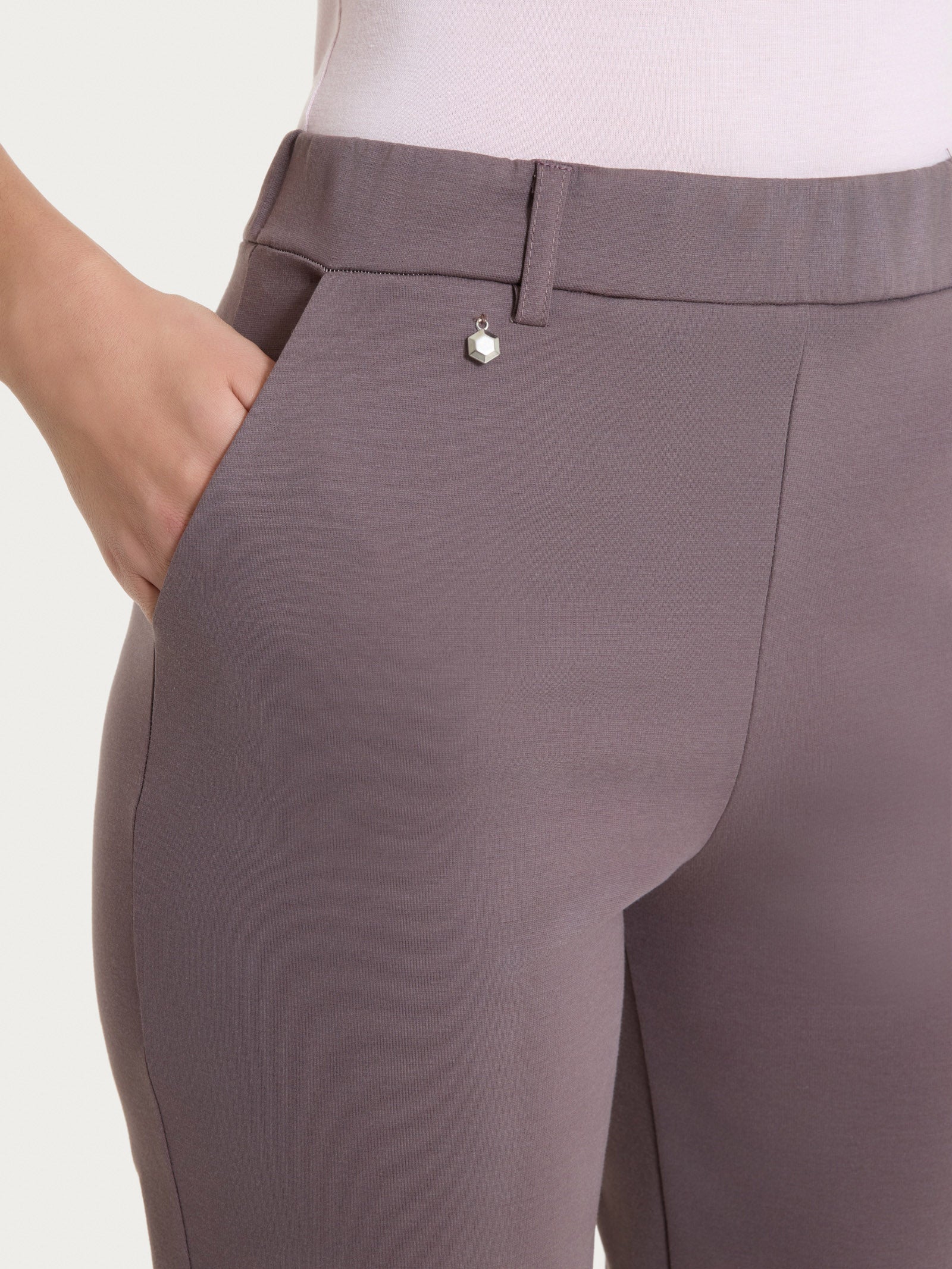 Ragno Compact Light Pantalone Dritto Tasche Plum Truffle