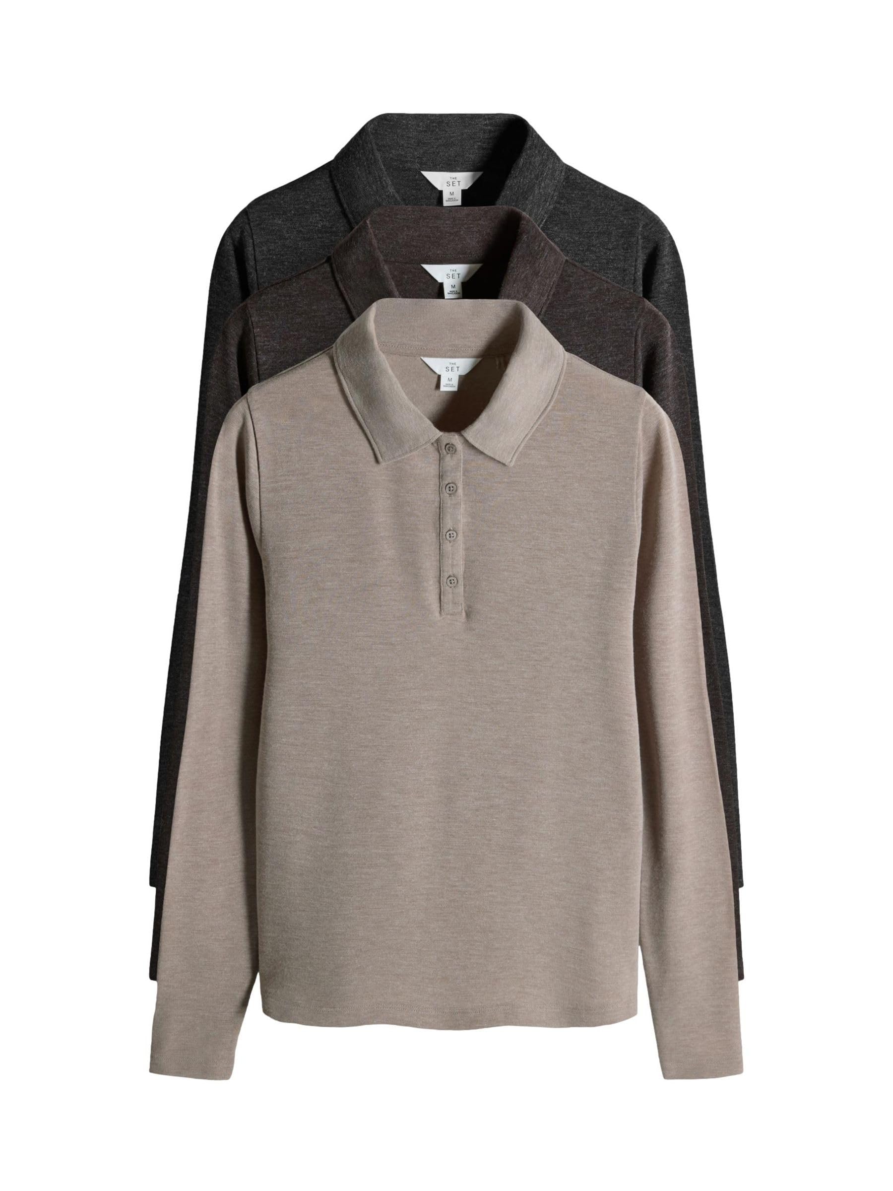 The Set polo donna maniche lunghe confezione 3 pz