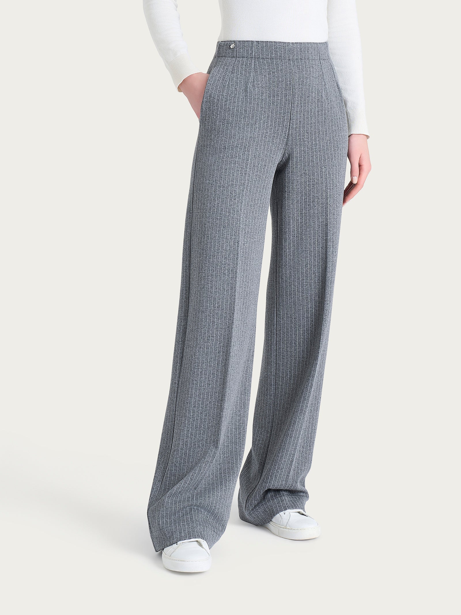 Ragno Eco Jacquard pantalone gessato ardesia melange