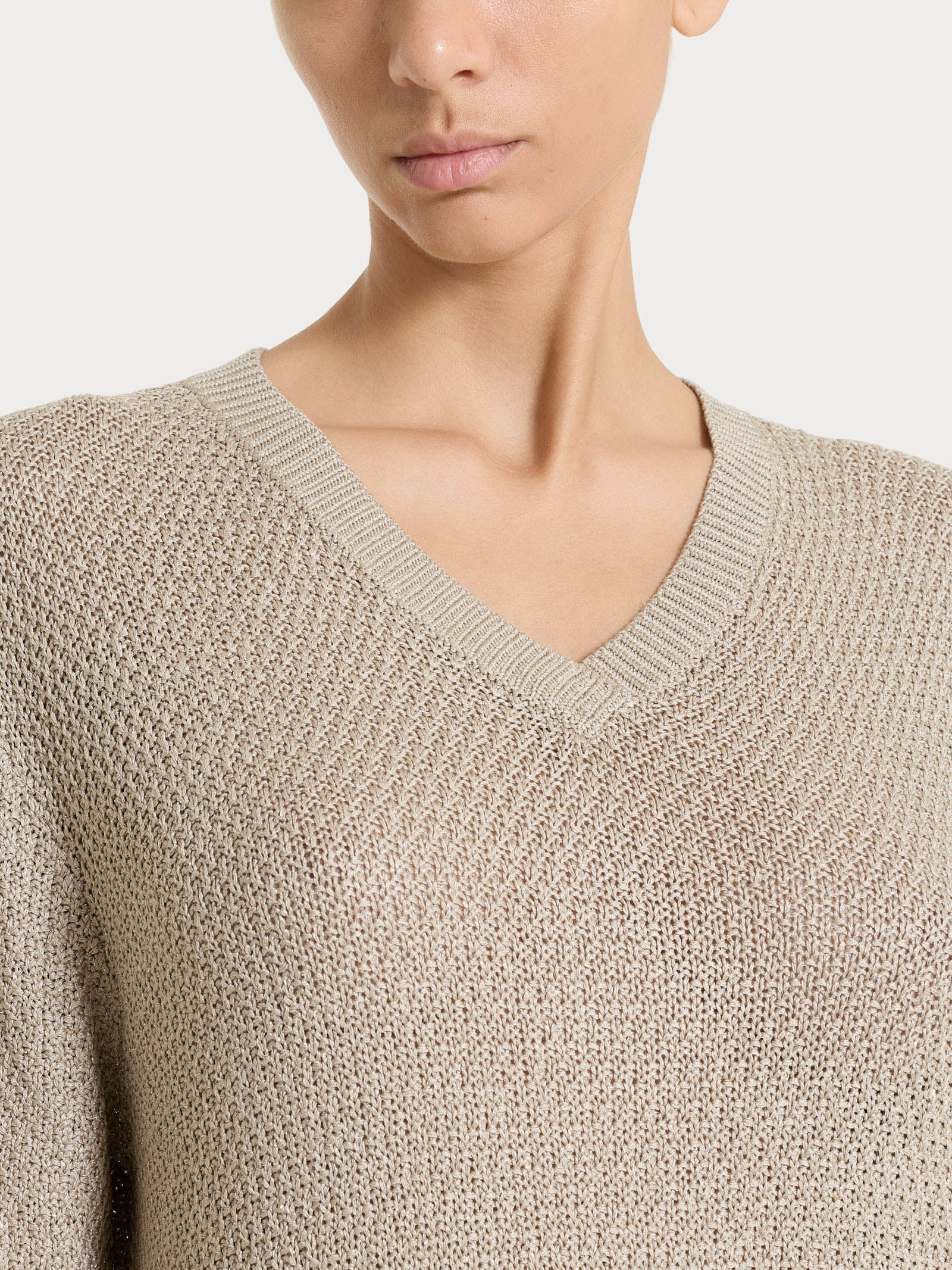 Ragno Four Seasons Maglia Scollo V Lurex Crockery viscosa
