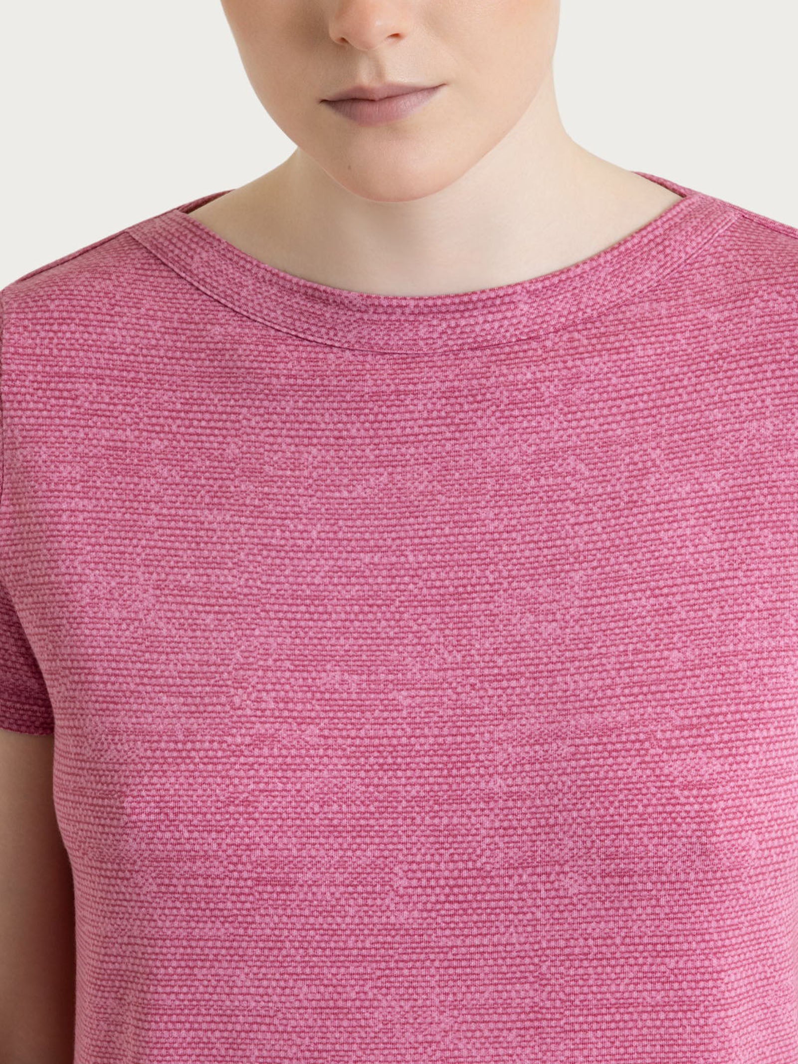 Ragno maglietta girocollo Cashmere Rose viscosa crêpe