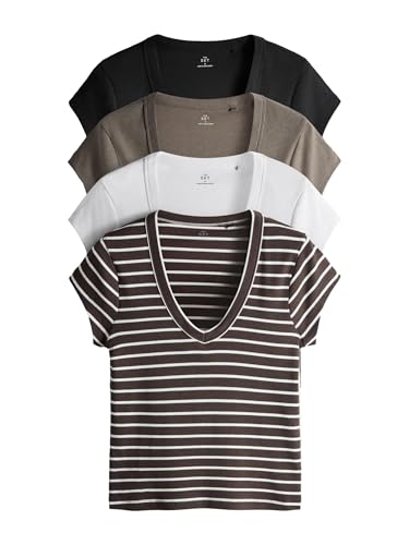 Geo Next The Set T-shirt Scollo a V Maniche Aletta Donna 4 Pezzi