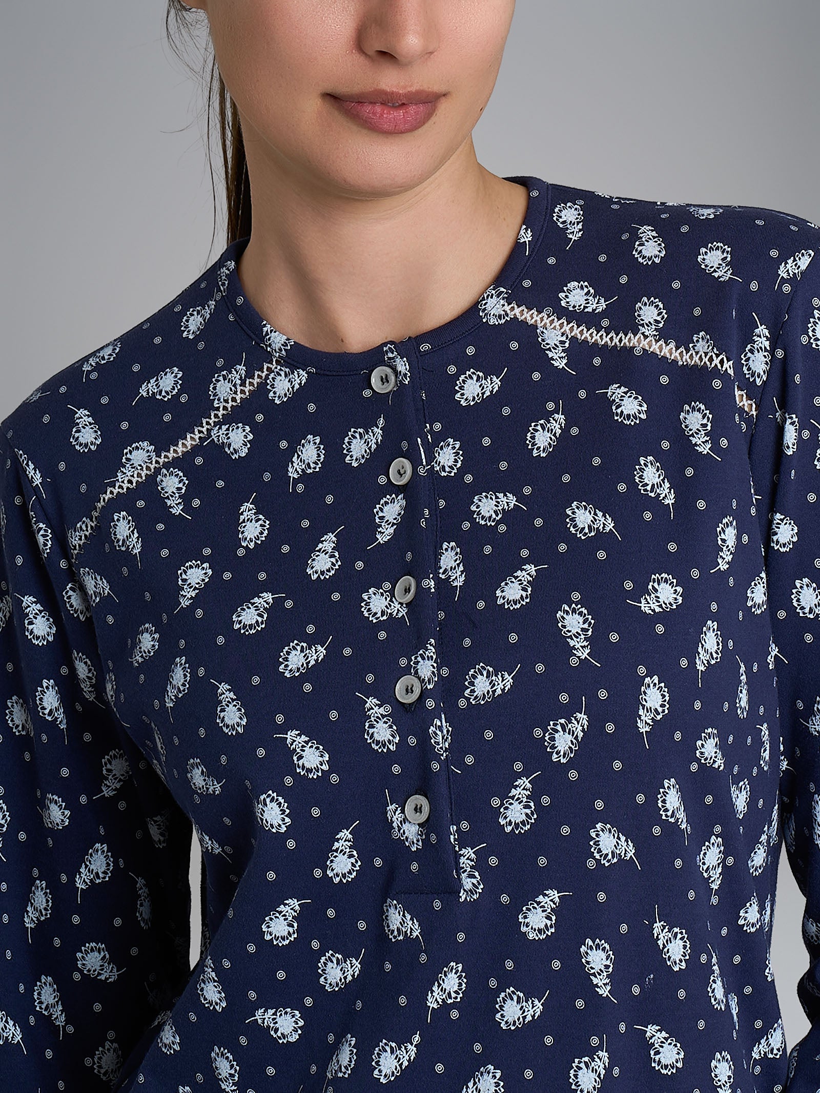 Ragno Interlock Camicia Notte Serafino Naval Fiore
