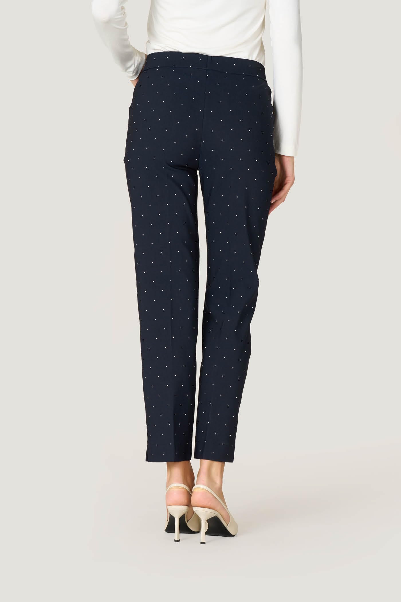 Goldenpoint Straight Leggings Micro Pois Vita Elasticata