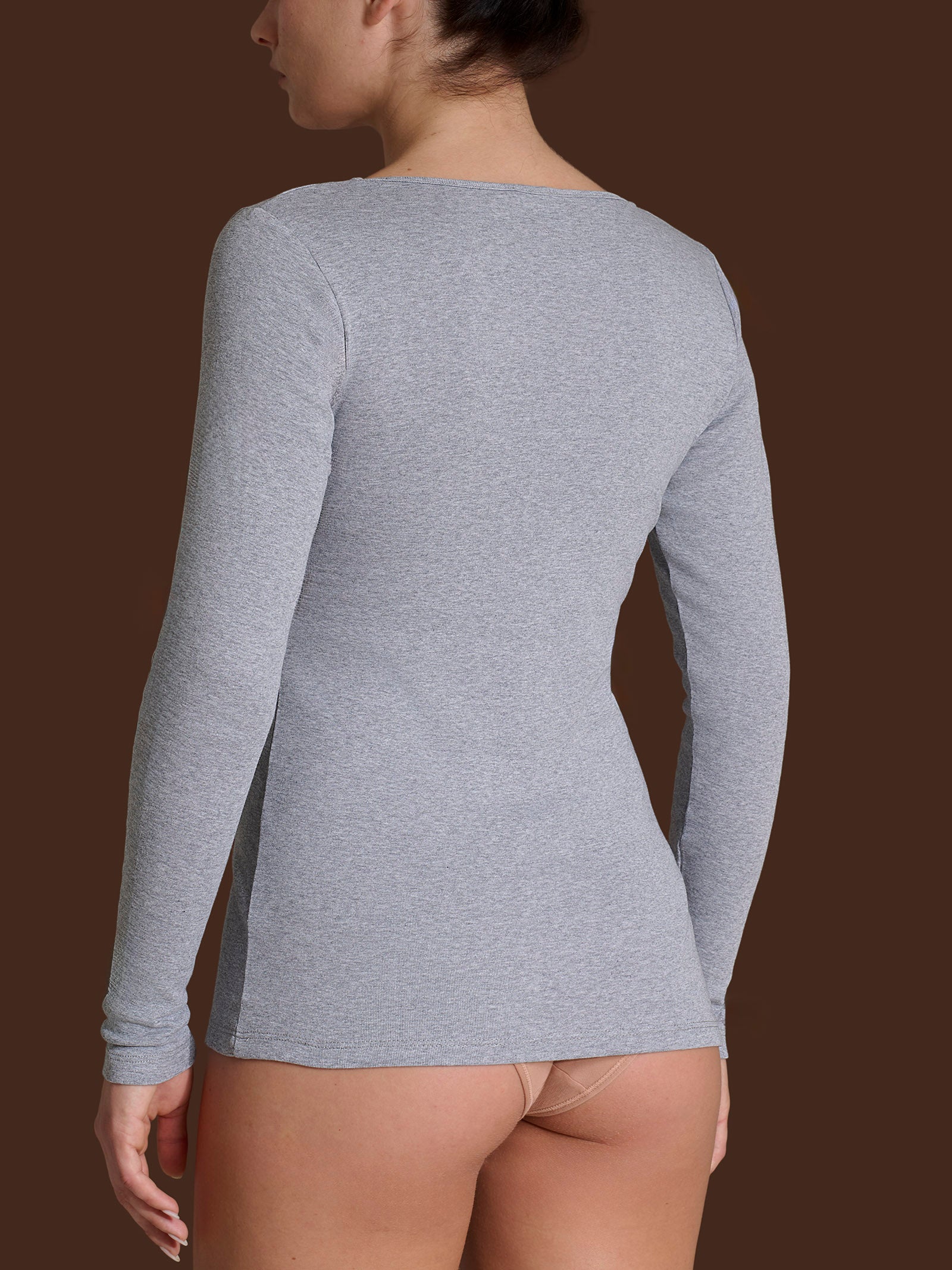Ragno Thermo Cotton maglietta girocollo argento manica lunga