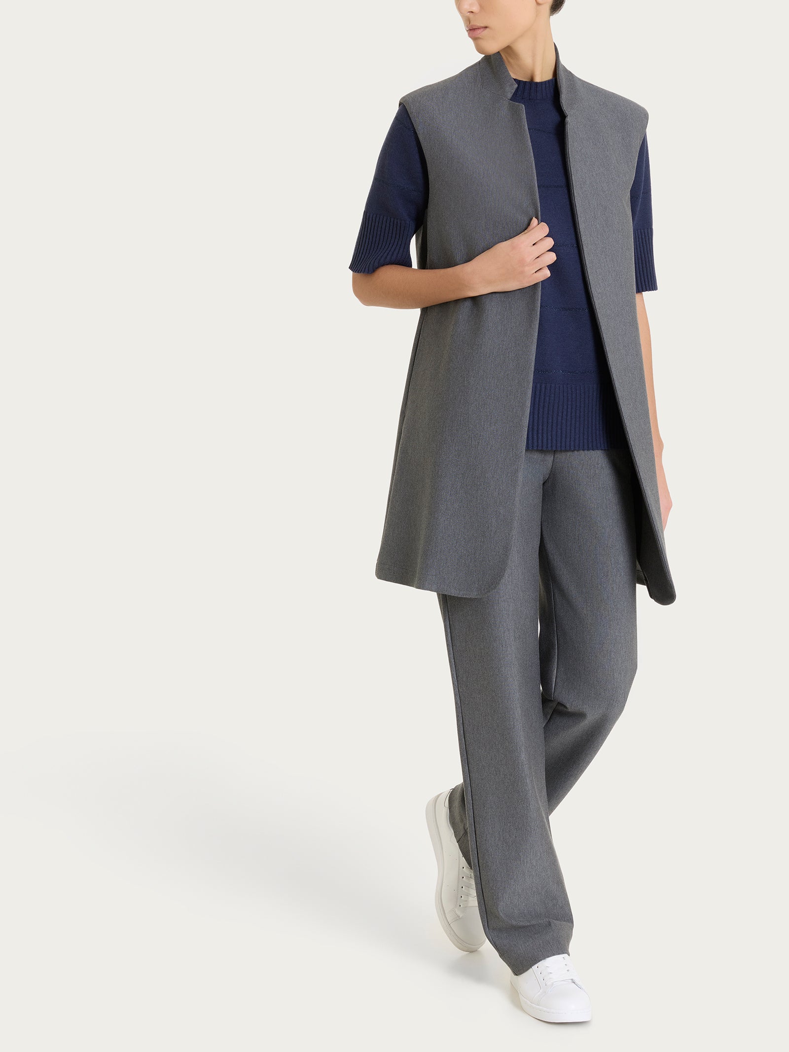 Ragno Compact Gilet donna Ardesia Mel lungo elasticizzato