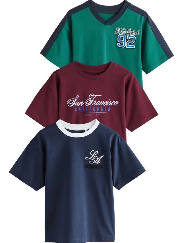Next T-Shirt Bambino 3 Pezzi Taglia 146 Stampa Sport
