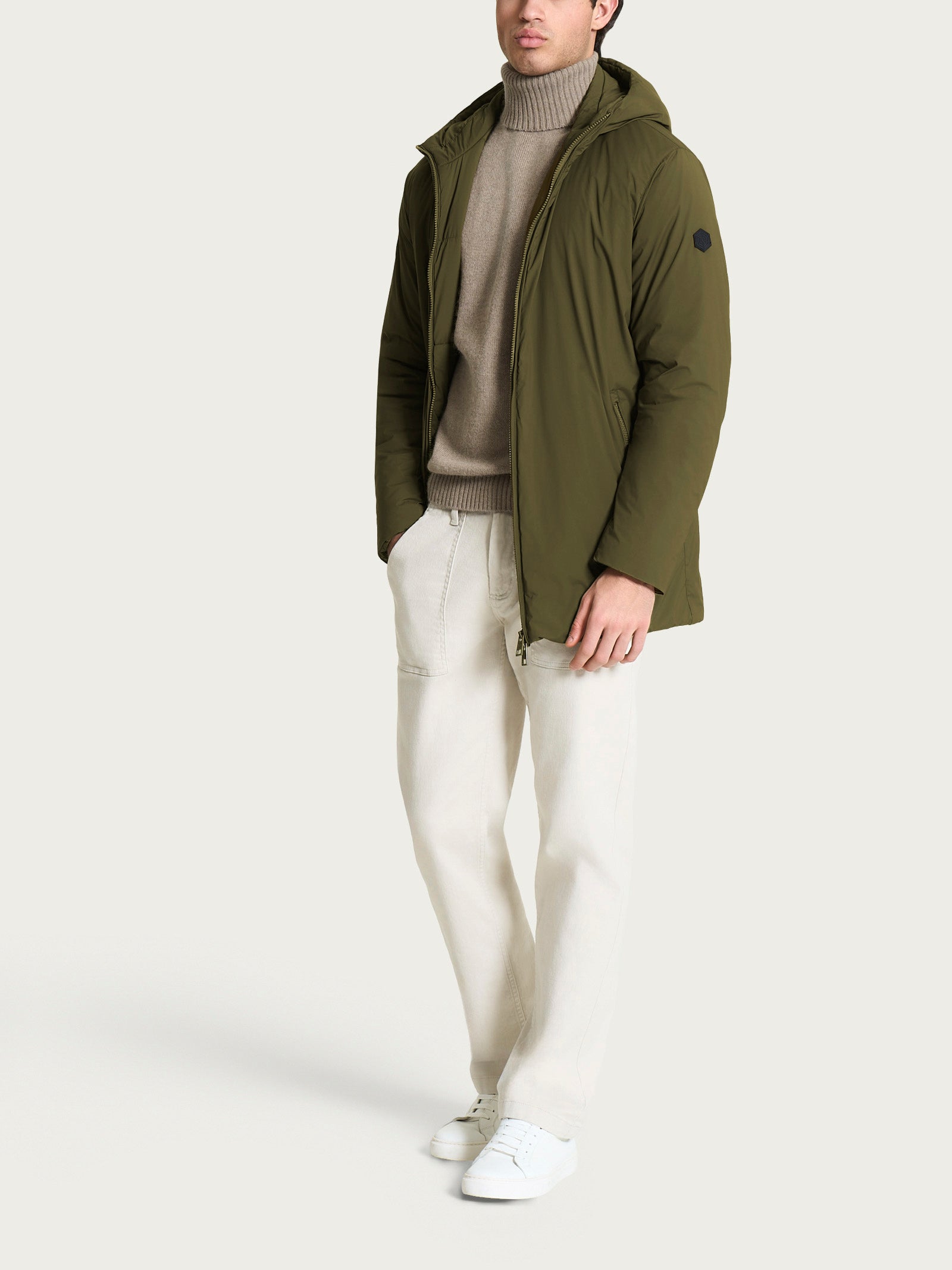 Ragno Vegan Wool Parka piumino uomo dark olive lana