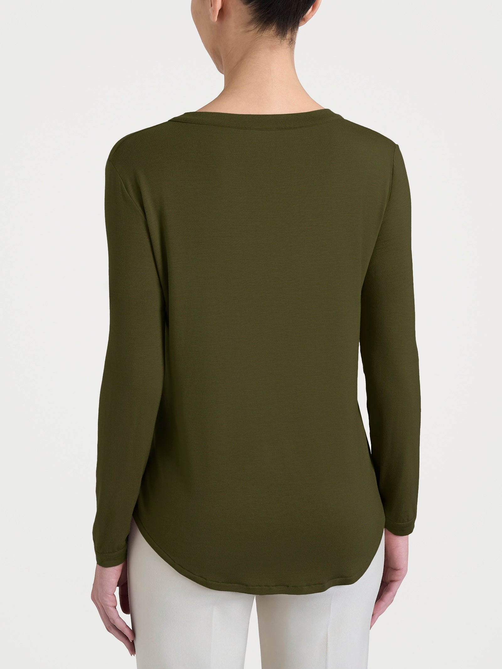 Ragno Eco Viscosa Maglietta Girocollo Lunga Dark Olive