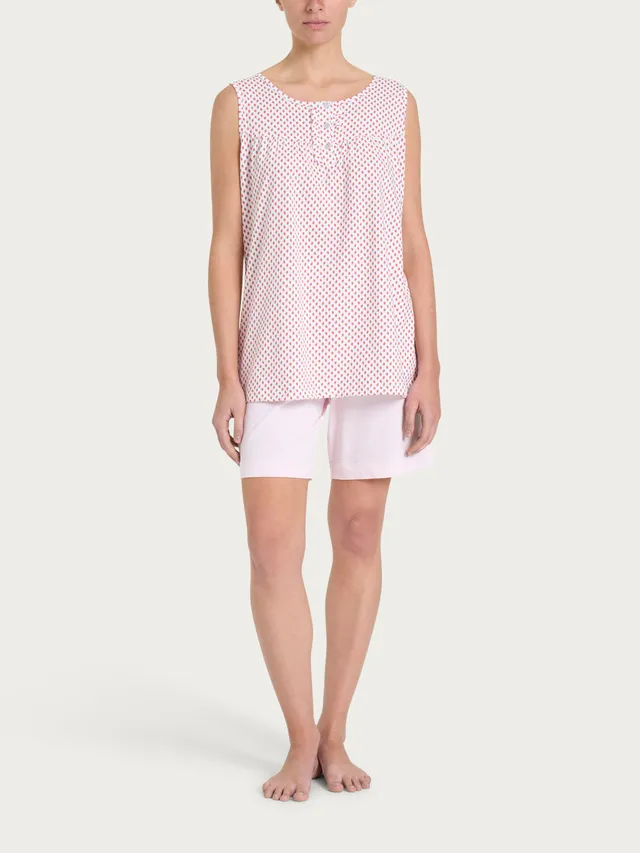 Ragno Cotton Jersey pigiama corto spalla larga white