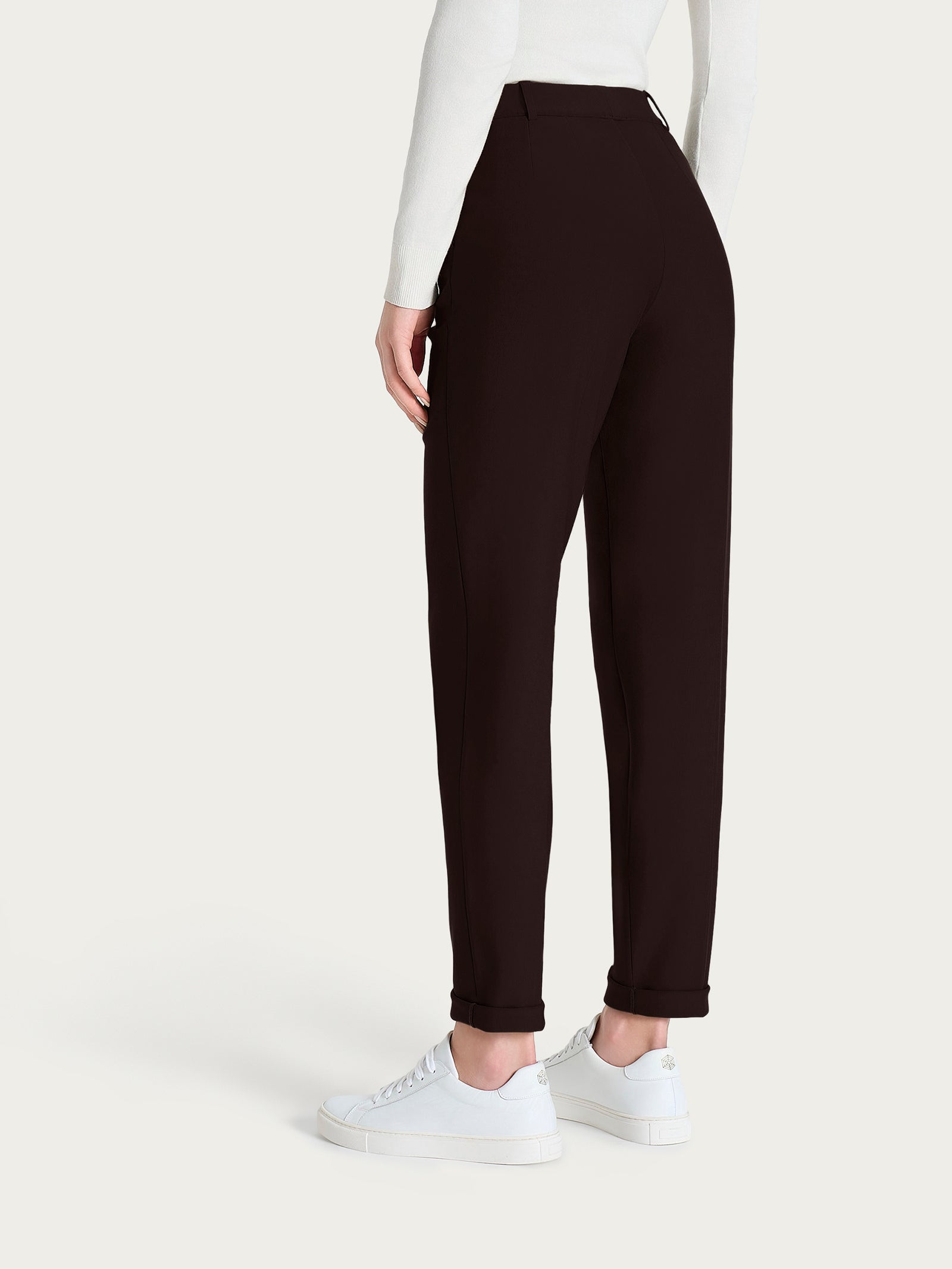 Ragno Compact pantalone chino slim Chocolate Torte con risvolto