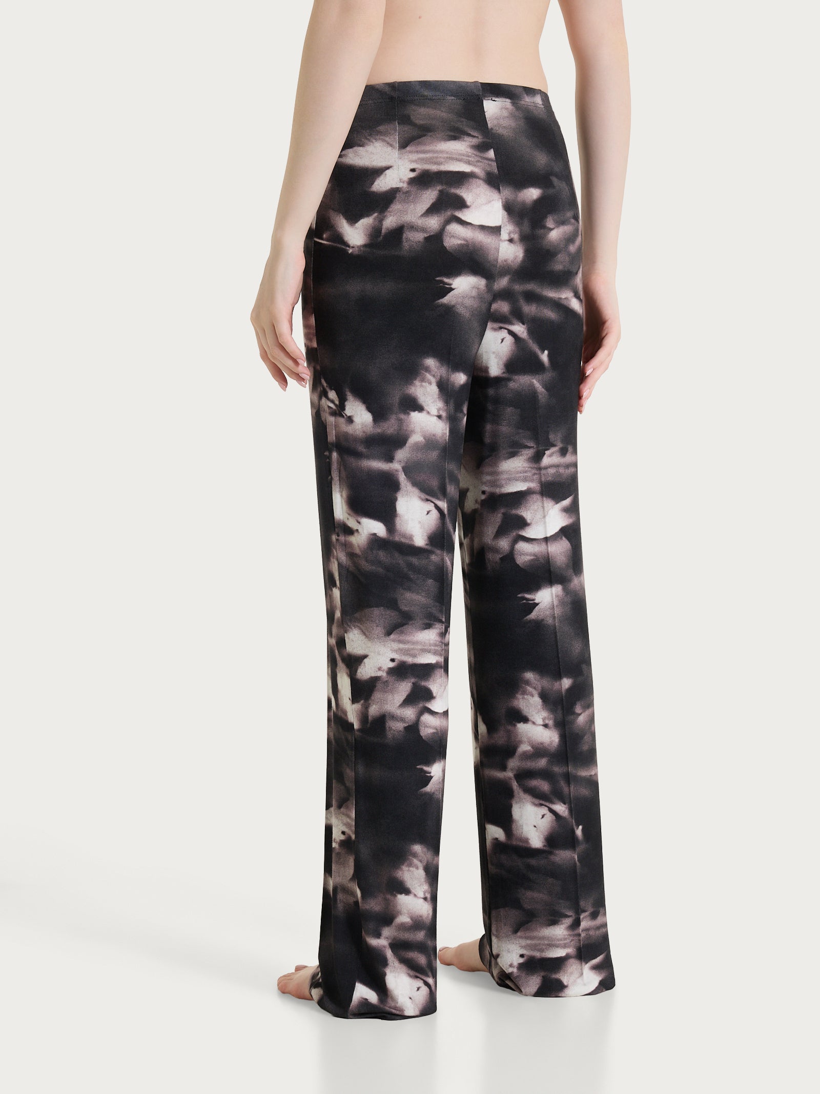 Ragno Viscosa Summer pantalone ampio donna fantasia nero floreale