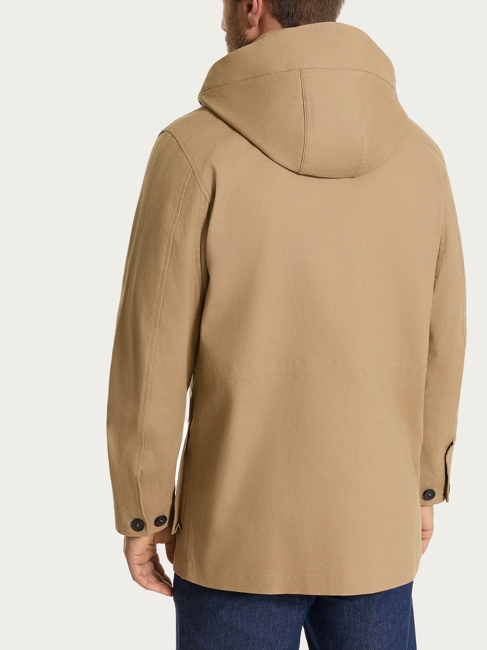 Ragno Canvas Stretch cappotto cappuccio uomo tiger's eye regular