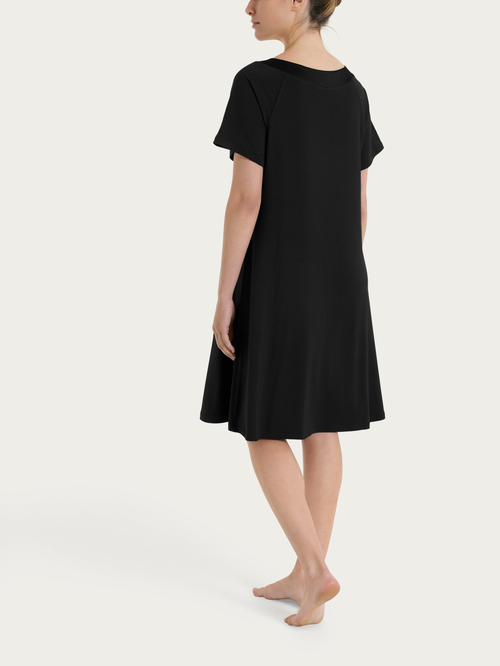 Ragno Viscosa Summer abito manica corta nero scollo circolare