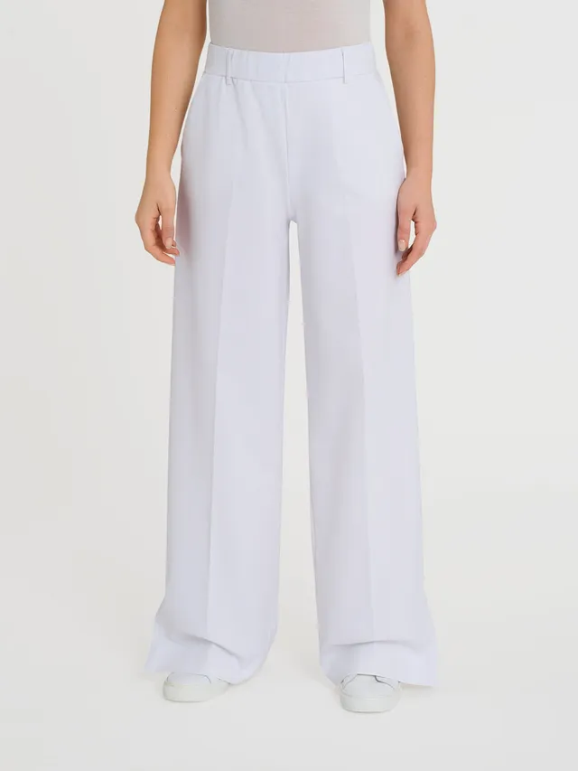 Ragno Compact Light Pantalone Palazzo donna spacco Bianco