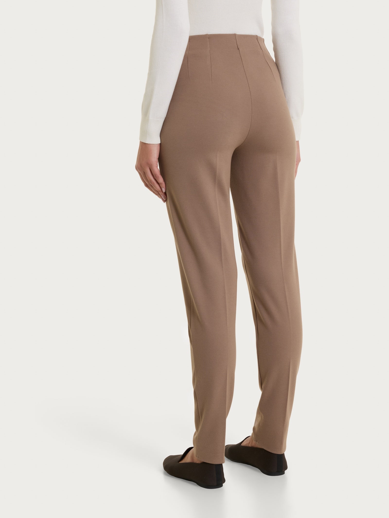 Ragno Cashmere Compact Pantalone Dritto Pine Bark Tasche