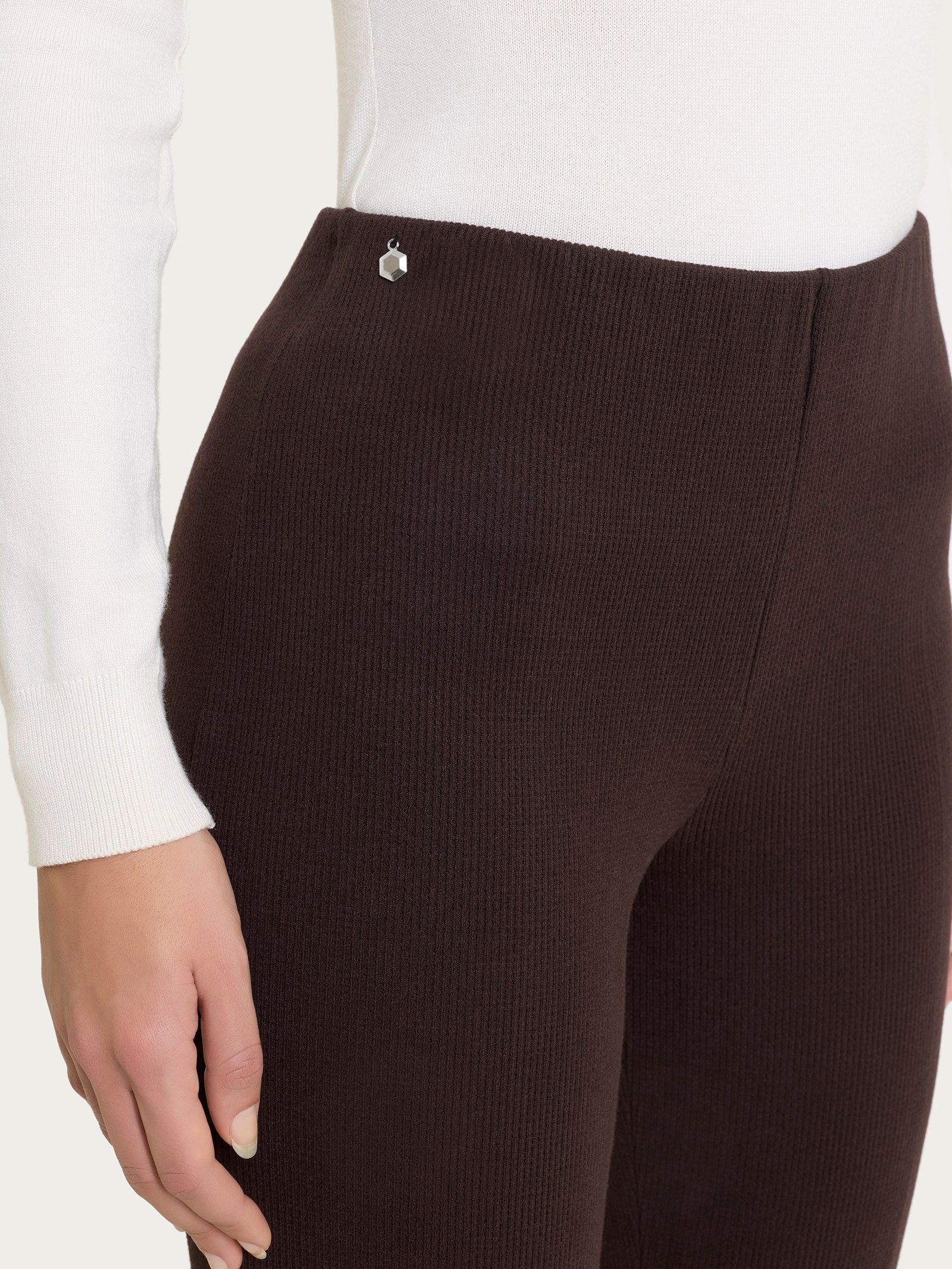 Ragno Relaxed Wardrobe Pantalone Sigaretta Velvet Chocolate Torte