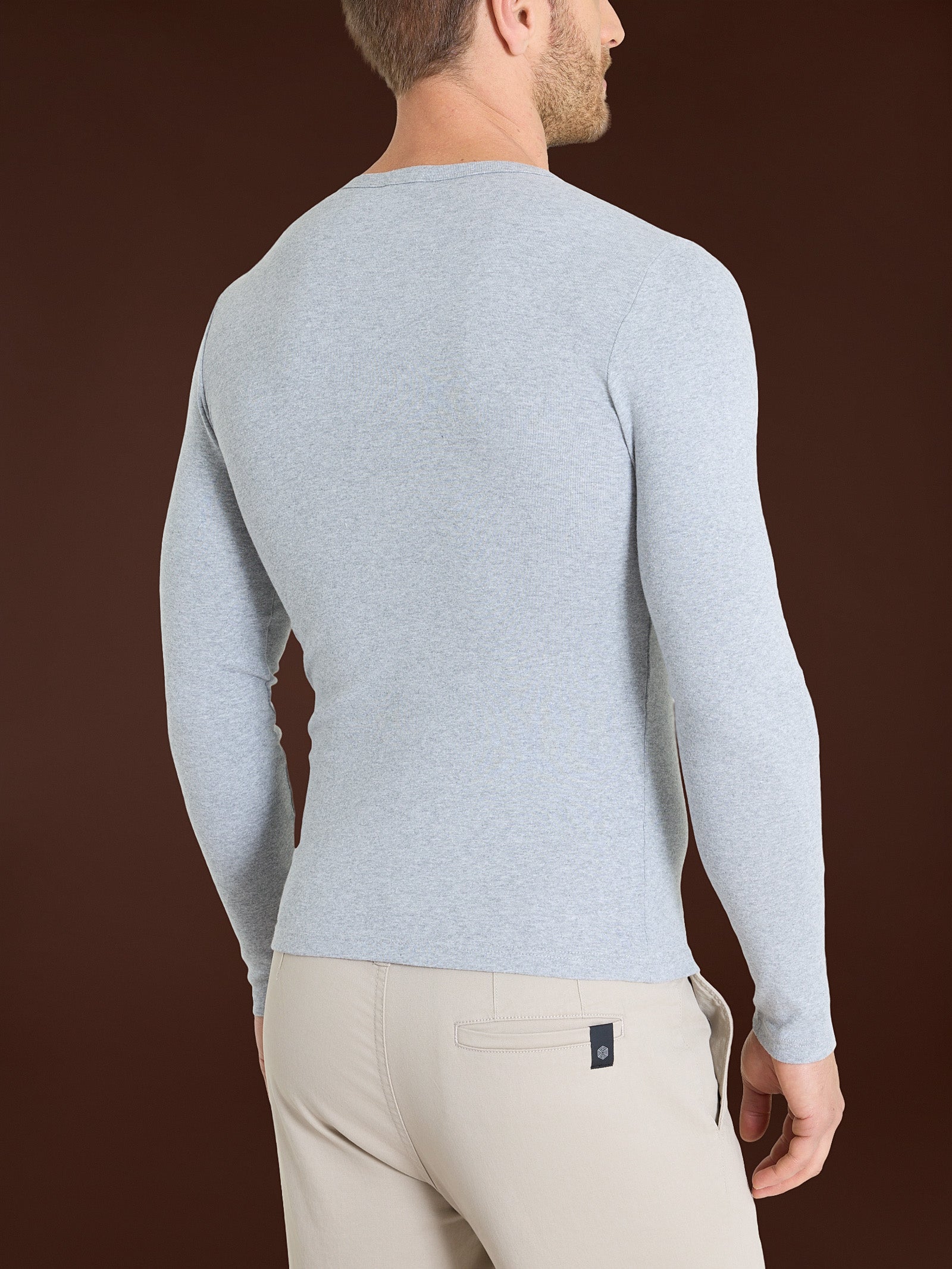 Ragno Four Seasons maglia girocollo caldo cotone Argento Mel.