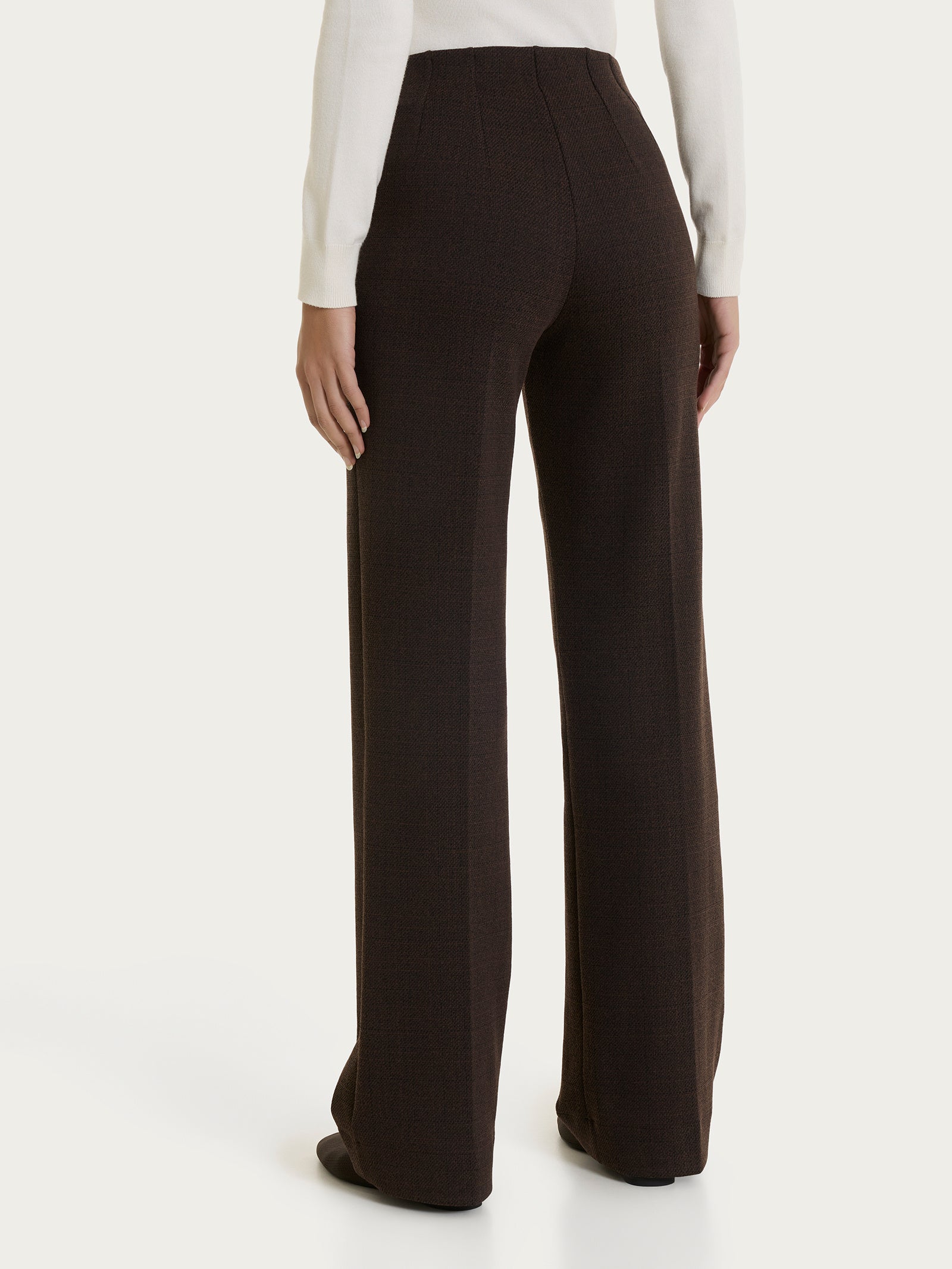 Ragno Jacquard ampio tweed pantalone Fant. Chocolate Torte elegante
