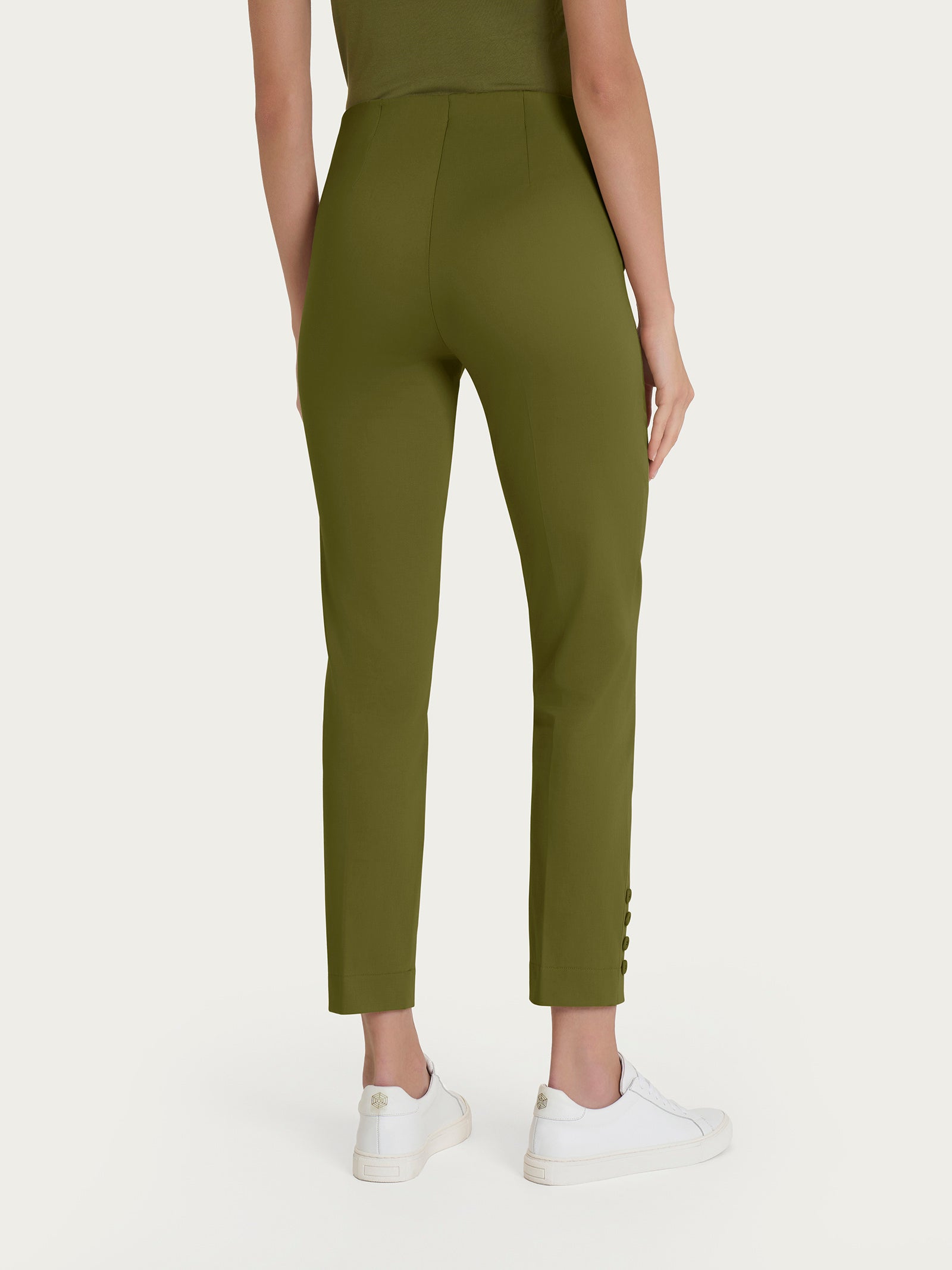 Ragno Satin Power Pantalone Capri con Bottoni Sphagnum elasticizzato