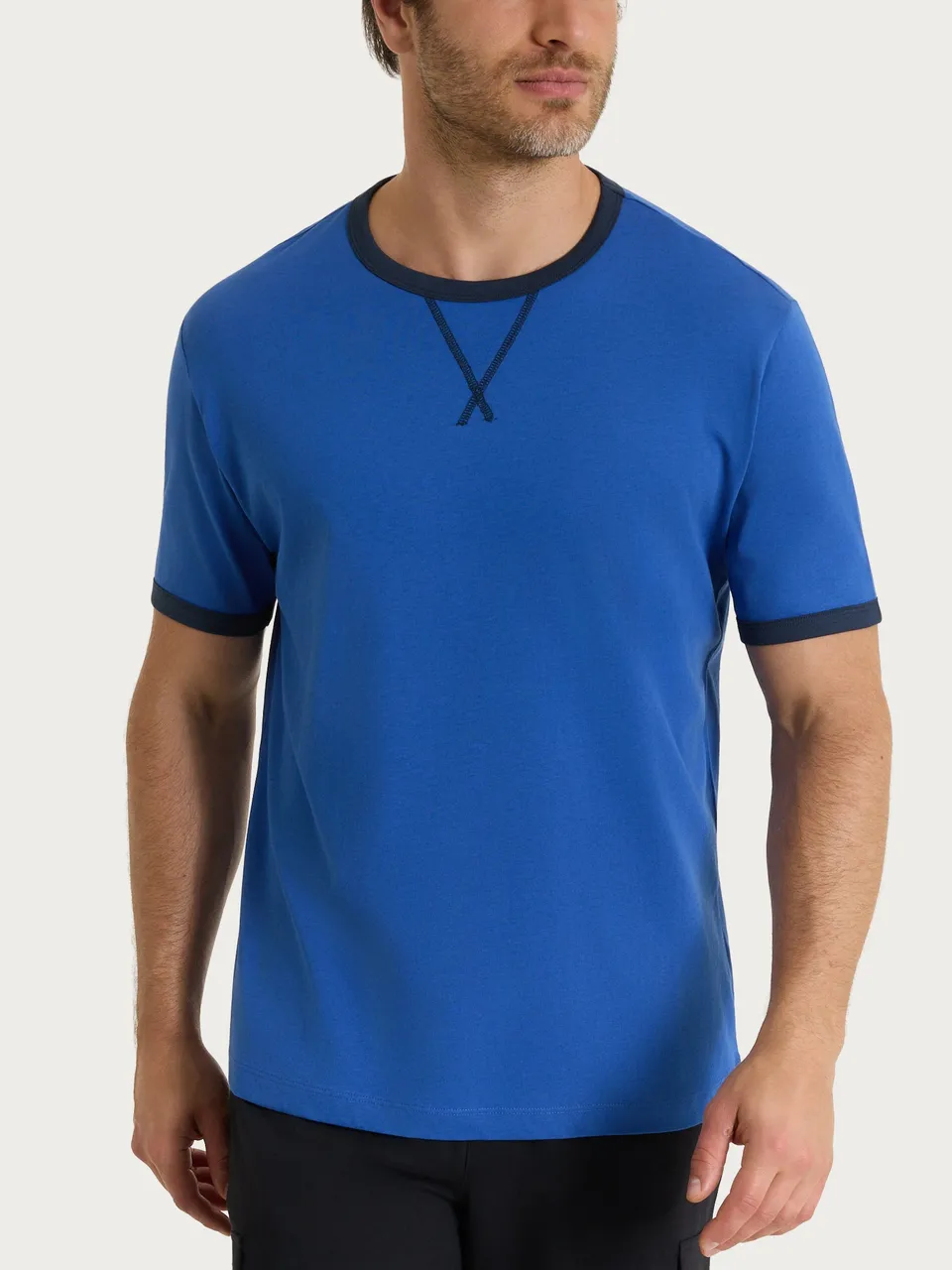 Ragno Jersey di Cotone maglietta uomo blu Beaucoup Blue