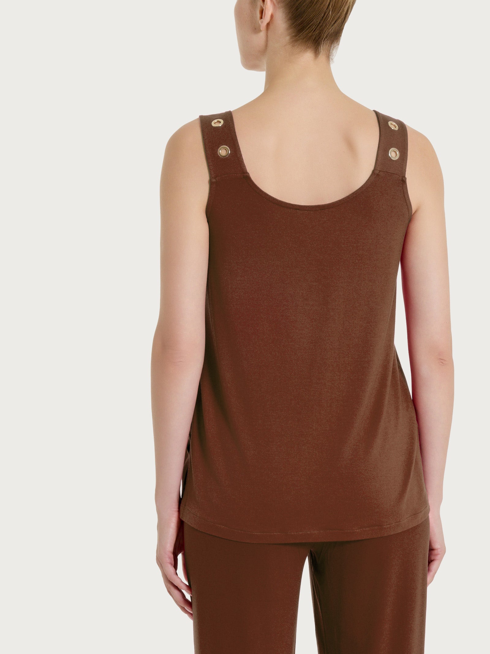 Ragno Viscosa Summer Top spalla larga donna Chocolate Fondant