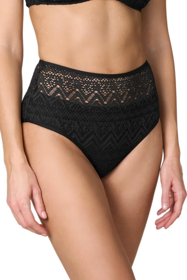 Goldenpoint Delfi Slip Bikini Fianco Alto Pizzo Tinta Unita