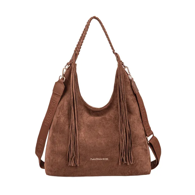 Maria Grazia Severi 9135 Borsa Hobo Frange Scamosciata