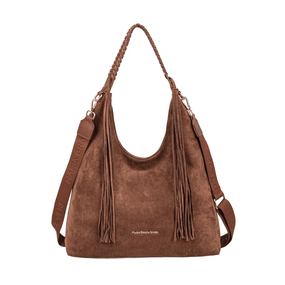 Maria Grazia Severi 9135 Borsa Hobo Frange Scamosciata