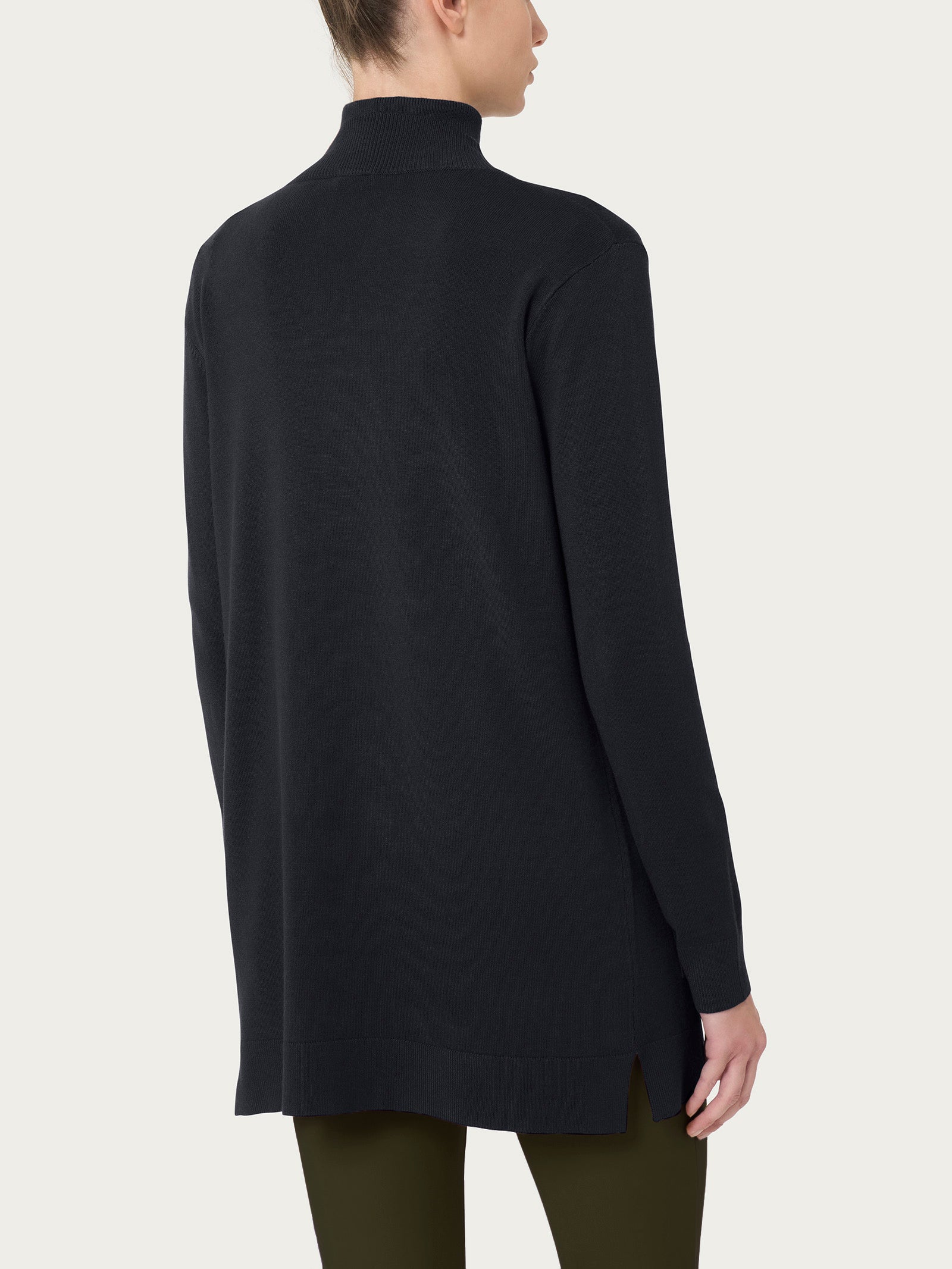 Ragno Four Seasons Cardigan con Bottoni Nero misto viscosa