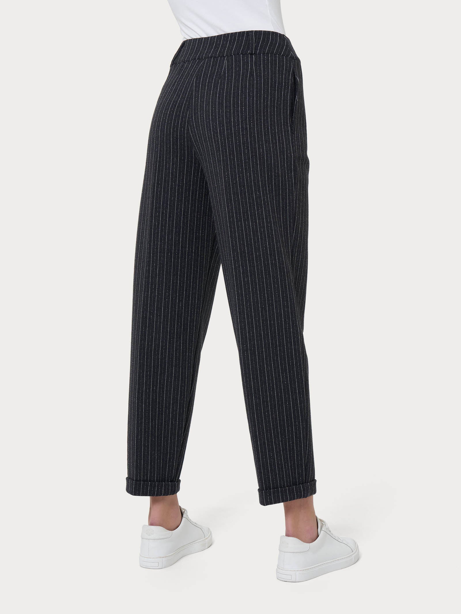 Ragno Compact Carrot pantalone gessato Fant.Oscuro Mel lurex